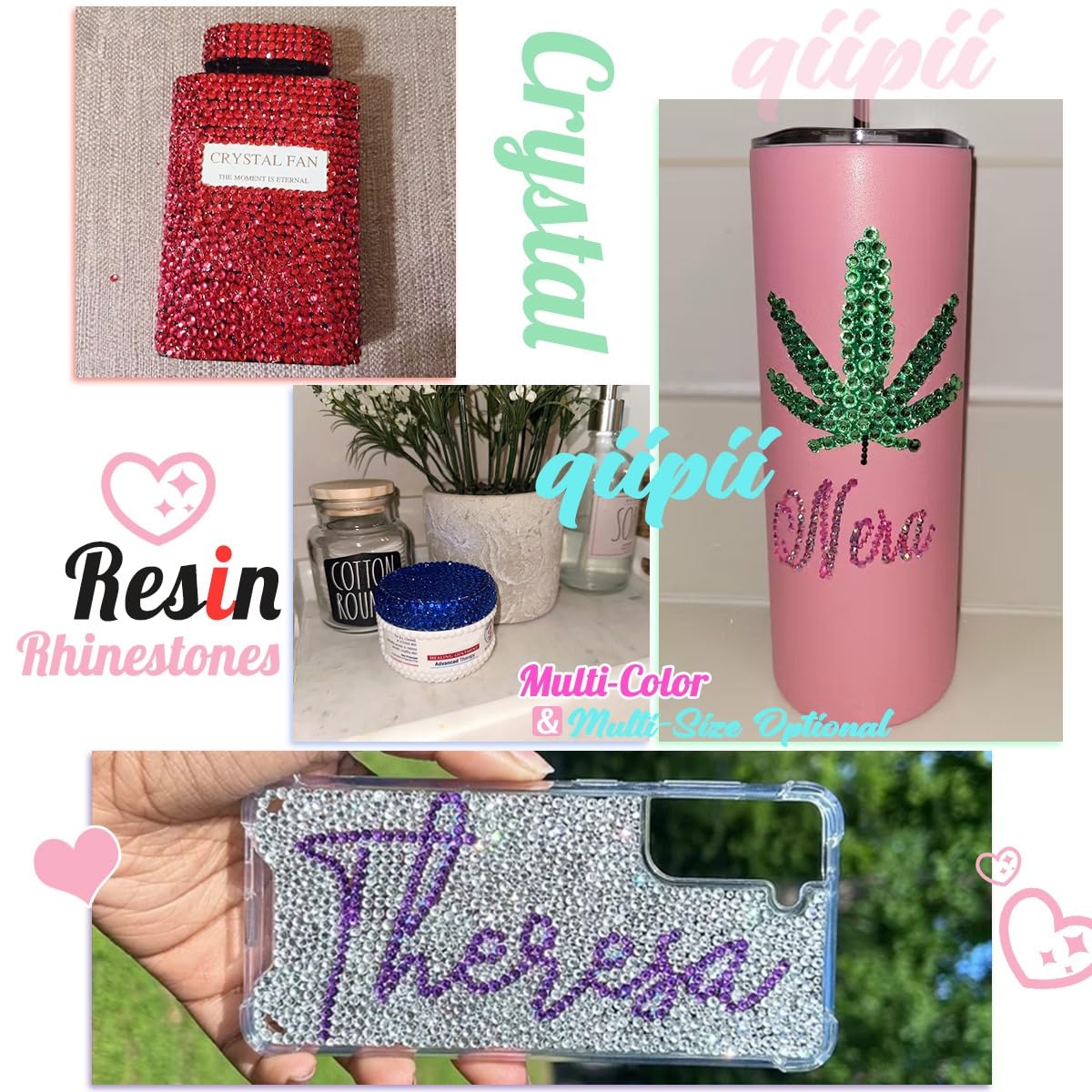 16000PCS Wine Purple Resin Crystal Rhinestones for Crafting 3mm 4mm 5mm Burgundy Diamonds Bulk Flatback Stones Gems Charms Supplies for Nails Face Eyes Makeup Tumblers Mugs Crafts Clothes Shoes