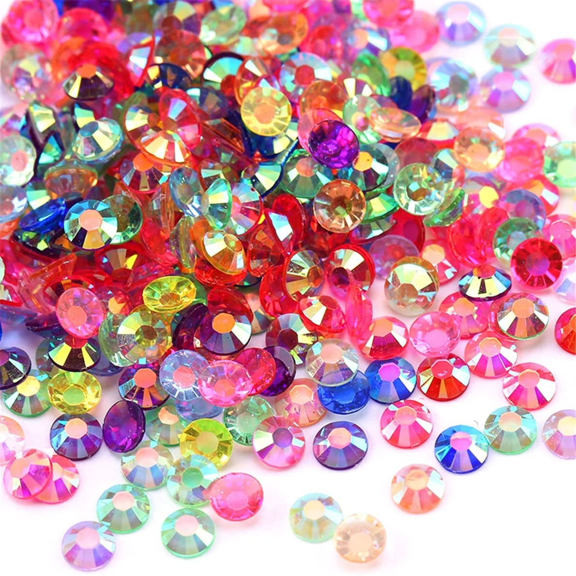 4500 Pcs SS6 2mm AB Flatback Rhinestones for Nails Art Crafts Transparent Glitter Round Gems Crystals DIY Clothes Shoes(Clear Champagne AB)