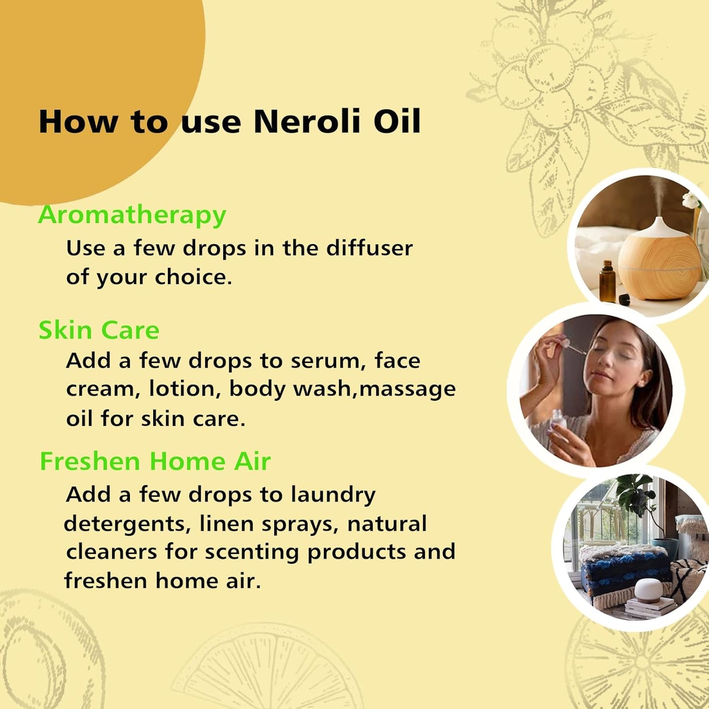 Neroli Essential Oil, Pure Neroli Oil for Diffuser - 3.38 Fl Oz 100ml