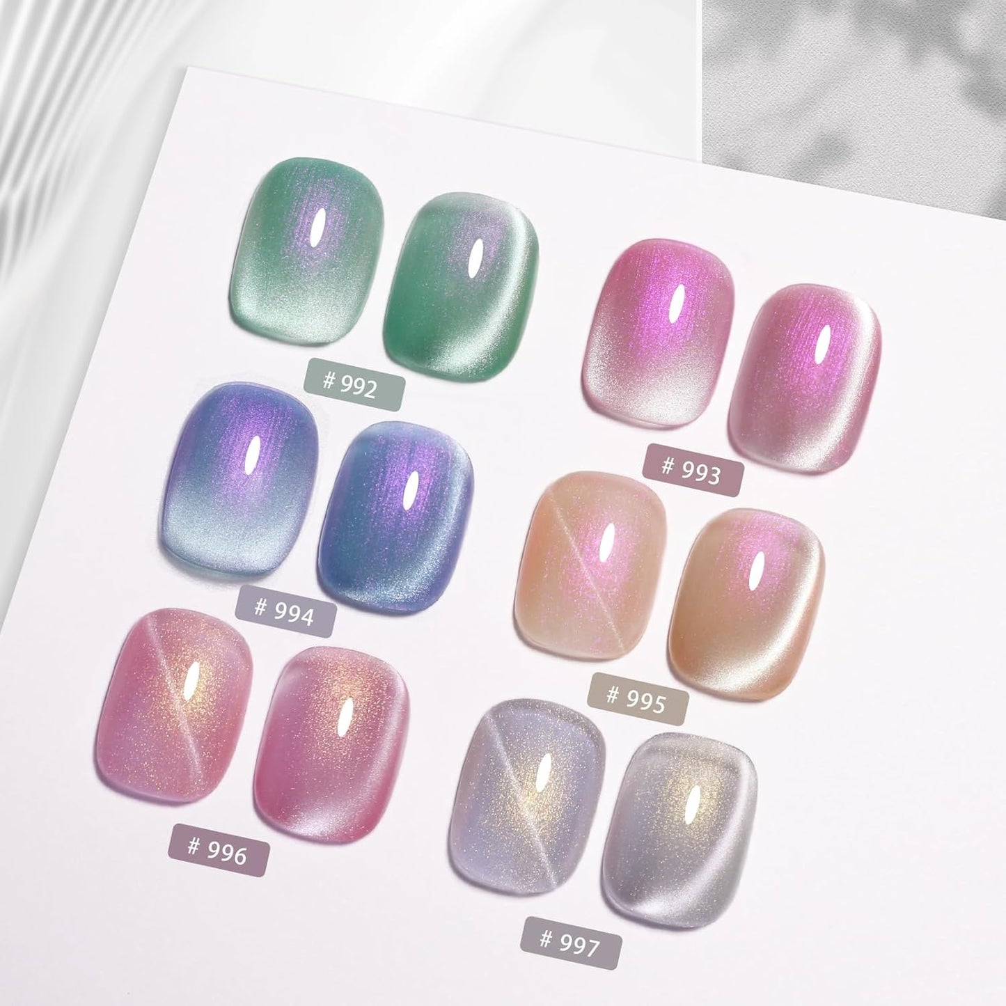 Imtiti Aurora Cat Eye Gel Polish, Pearl Purple Gold Holographic Glitter Magnetic UV Soak Off Gel Nail Polish (0.34 Fl Oz-996)