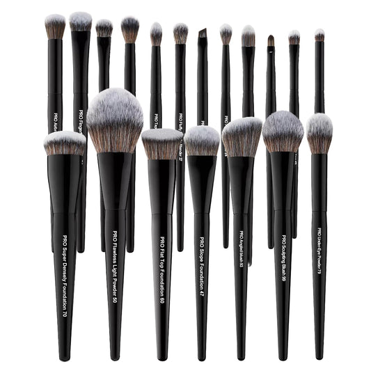 Bueart Design 19Pcs Professional Grade Labeled Makeup Brushes Set, Large Foundation Powder Contour Concealer eyeshadow Blush EyeLiner Make up Brushes,Premium Synthetic hair,Vegan Cruelty-free