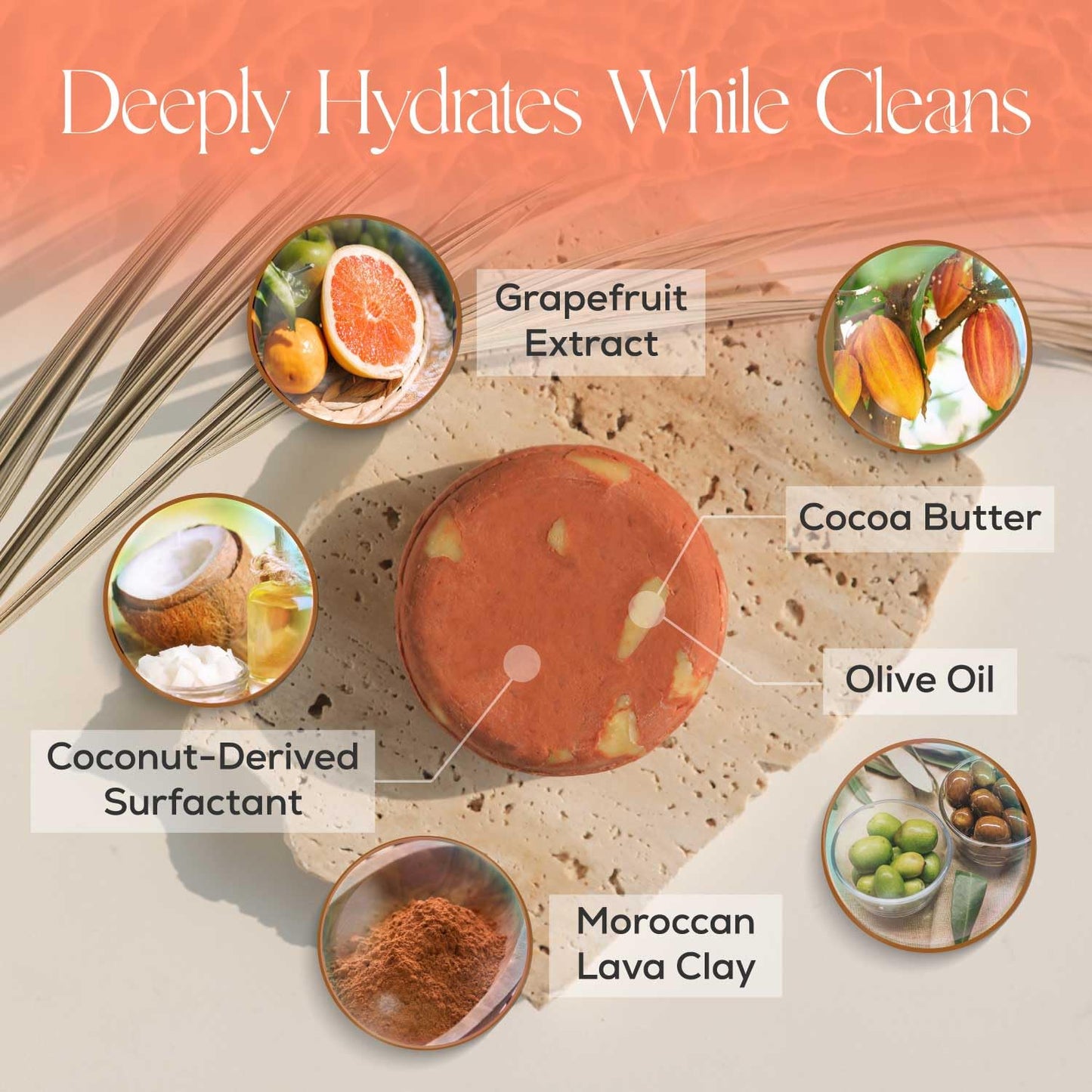 IIBESA Rice Water Shampoo Bar - Hair Growth & Volumizing Deep Hydrating - Japan Made Organic Ingredients - Solid Shampoo Bars For All Hair Types - Sulfate-Free Essential Oils - Grapefruit