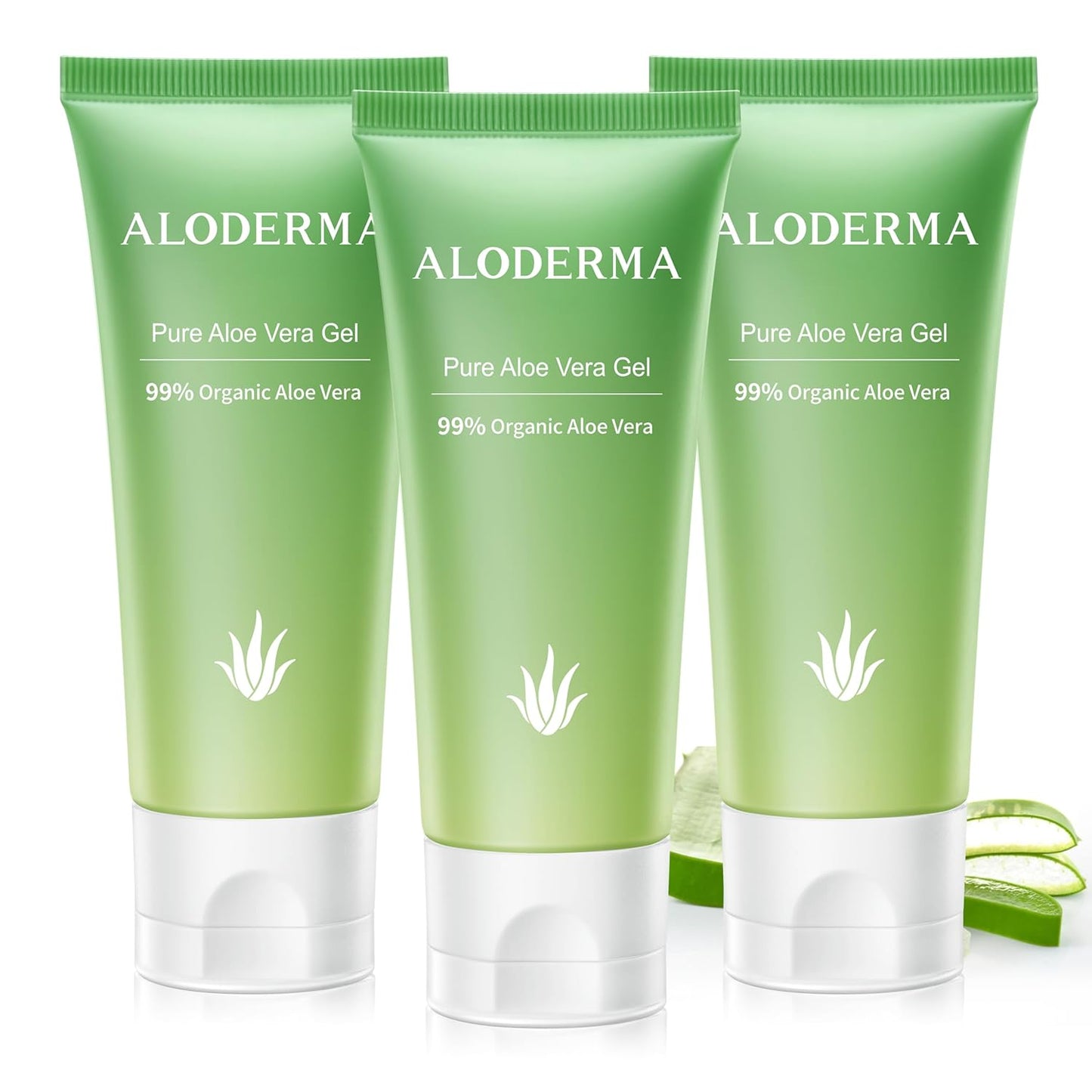 Aloderma Organic Aloe Vera Gel - 1.5oz, Unscented, Hydrating, Soothing, Cooling, Instant Relief for Skin & Sunburn, USDA Organic