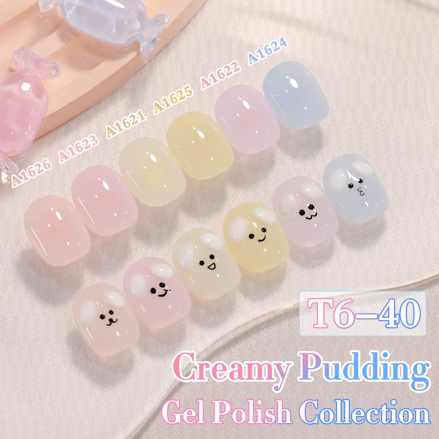 Double Rhythm 0.50 OZ Translucent Gel Polish Same Color Same Bottle Sheer Pastel Neutral Natural Milky 15 ML Jelly UV Nail Art DIY at Home (Yellow-A1625)
