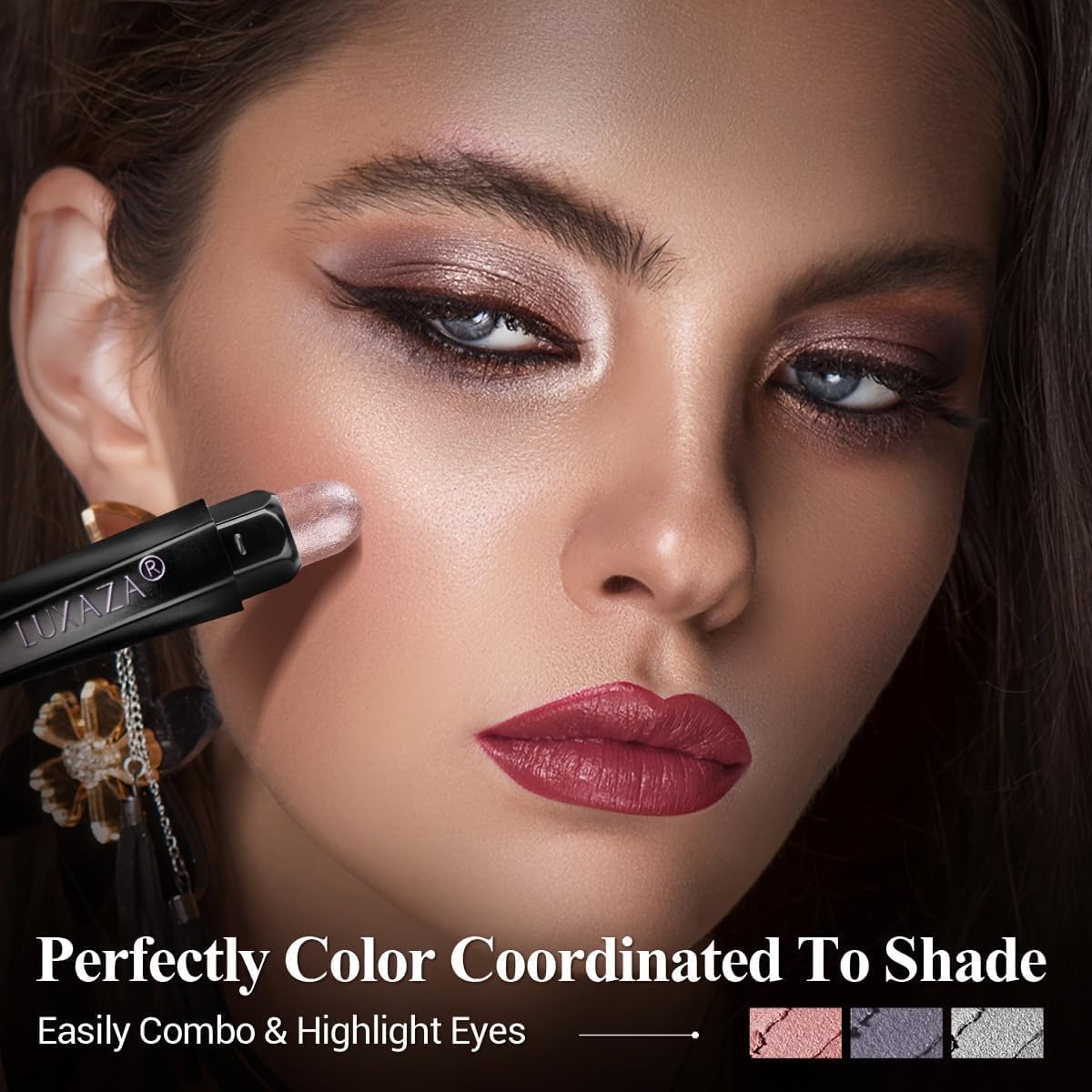 Classic 3PCS Neutral Eyeshadow Stick Set, Matte Cream Eye Shadow Eyeliner Brightener Pencil Crayon, Halloween Makeup - Astral Dawn