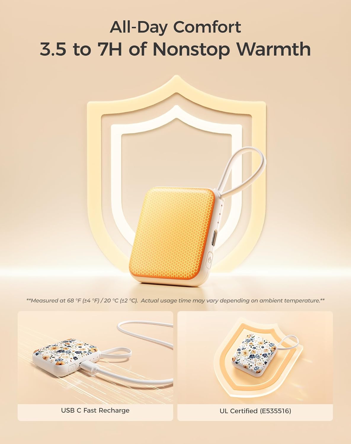 OCOOPA Hand Warmers Rechargeable, Smart Temp Control 7H*2 Long Safe Heat, Ultra Slim, Pocket-Size Design That Fits Gloves, Gifts for Women, Outdoor, Office, Commute (UT5 Nano)