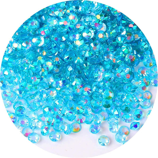 720 Pcs SS30 6mm AB Flatback Rhinestones for Nails Art Crafts Transparent Glitter Round Gems Crystals DIY Clothes Shoes(Clear Peacock Blue AB)