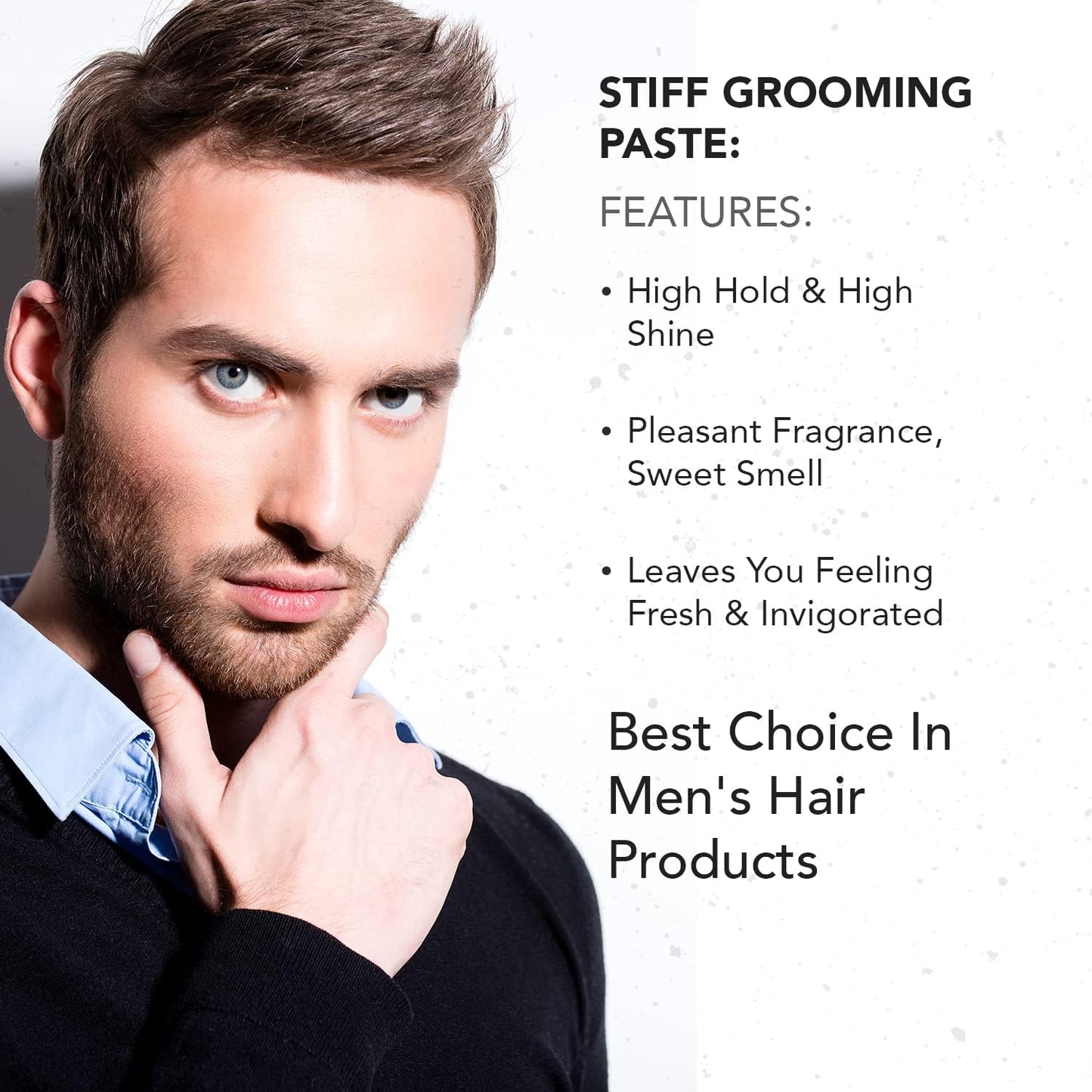 Gentlemen Republic Stiff Pomade for Men - Lightweight Water Based Pomade for High Hold & Shine, Premium Mens Hair Styling Products with No Beeswax - Suitable for Thick Hair, 4oz