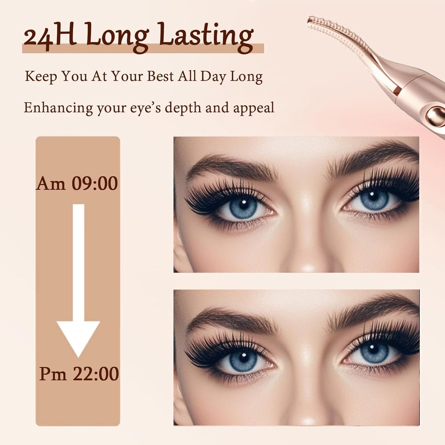 2 in 1 Heated Eyelash Curlers and Eyebrow Trimmer for Women, Electric Eyelash Curler with 2 Temperature Modes Anti-Burn USB Rechargeable Heated Eyelash Curler, Ideal Gift for Women WF915