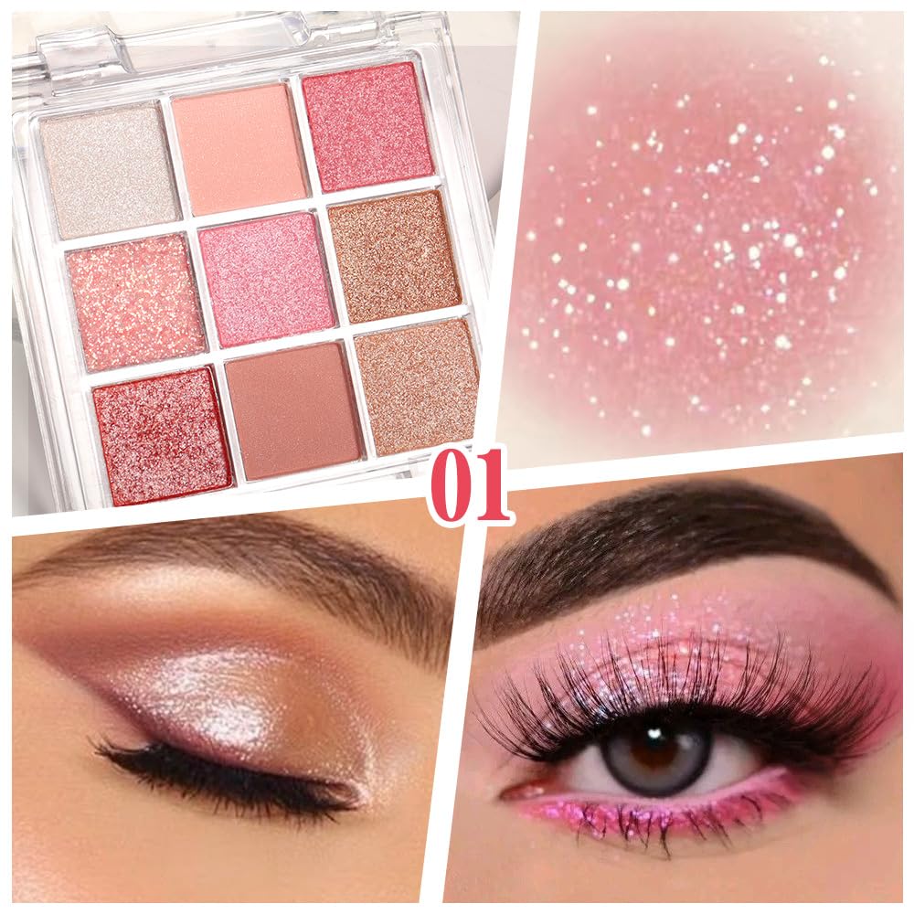 9 Color Eyeshadow Palette Makeup, Neutral Nude Matte Eye shadow & Shimmer Eyeshadow,Long Lasting Waterproof Eye shadow Makeup Palette for Women 05#