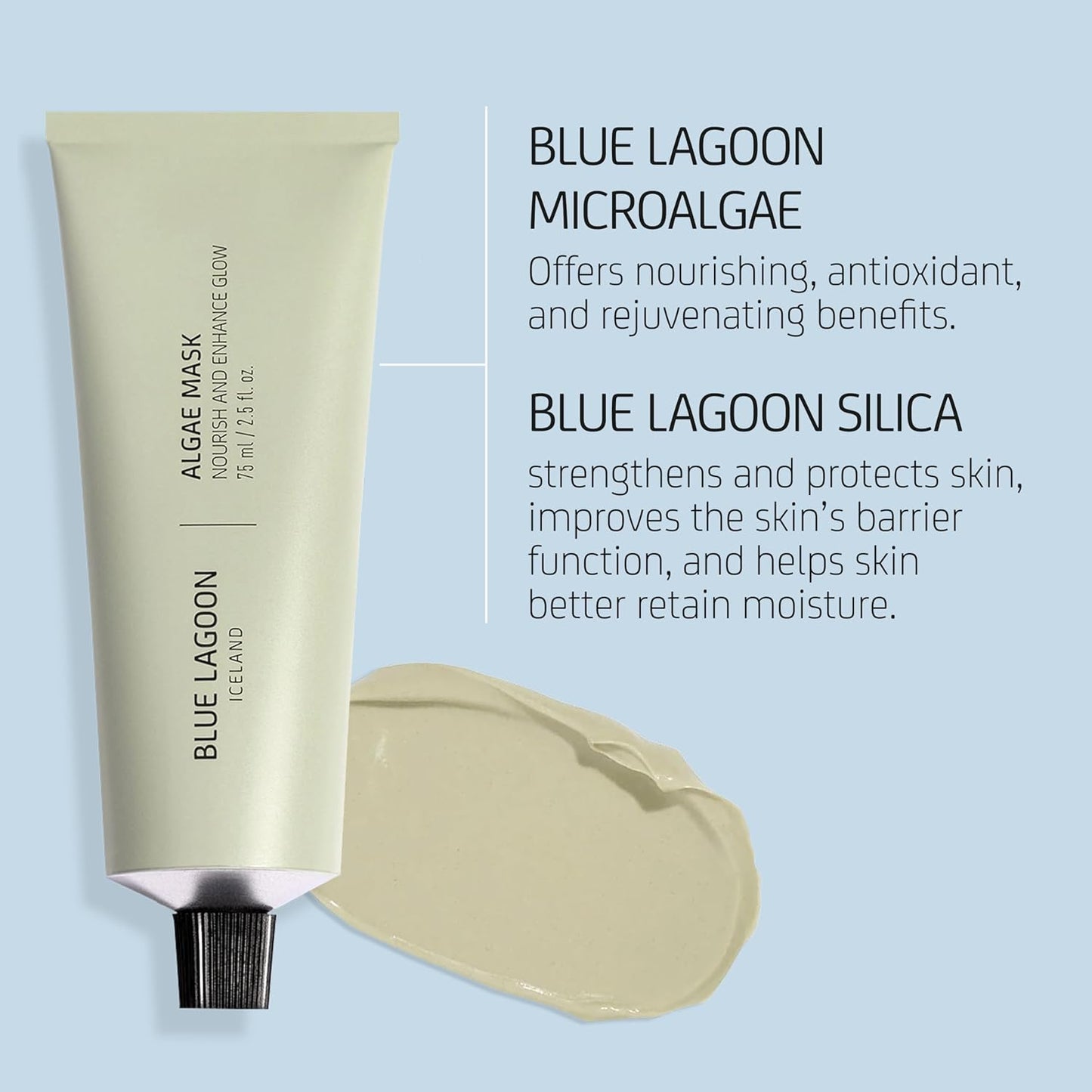Blue Lagoon - Nourishing Algae Face Mask For Collagen Boost, Ageless Lift & Enhanced Glow - Hydrating and Moisturizing Face Mask Skin Care -Icelandic Skincare (2.5 oz | 75 ml)