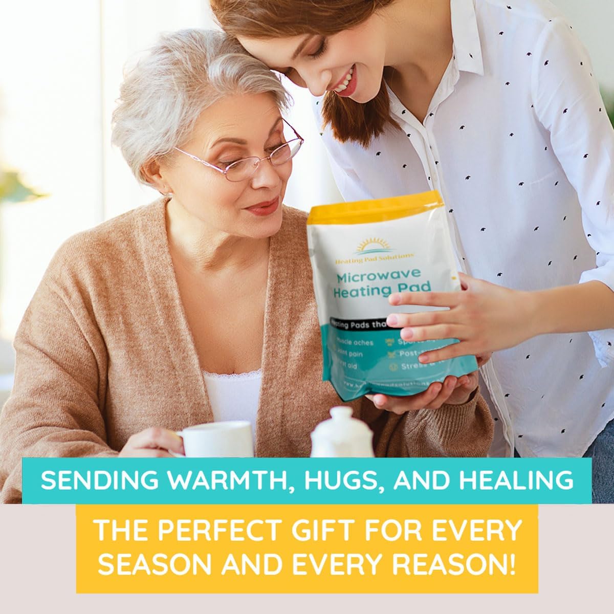 Microwavable Heating Pads for Neck Pain Relief, Back Pain, Shoulder Pain Relief - Microwave Heating Pad for Cramps and Muscle Relief, Hands- Free Heat Pack for Tense Muscle - 2 Packs