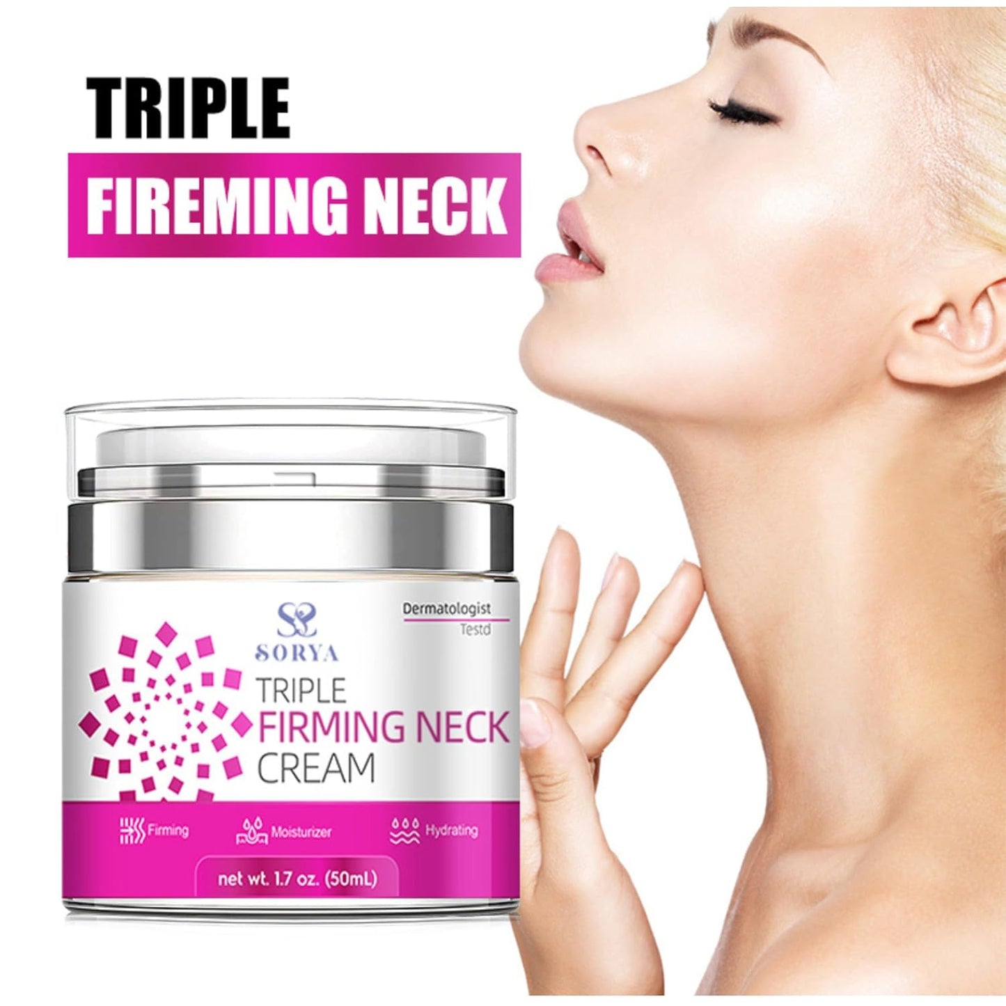 Neck Firming Cream Aging Wrinkles Neck Moisturizer with Retinol, Collagen & Hyaluronic Acid, Hydrating Skincare for All Skin Types for Men & Women