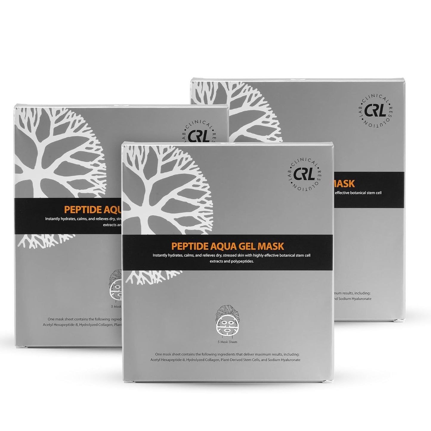 Clinical Resolution Peptide Aqua Gel Mask Instant Hydration, Soothing, Cooling Post-Treatment & Microneedling Relief, 15 Single-Use Masks (3 Boxes, 5 per Box)