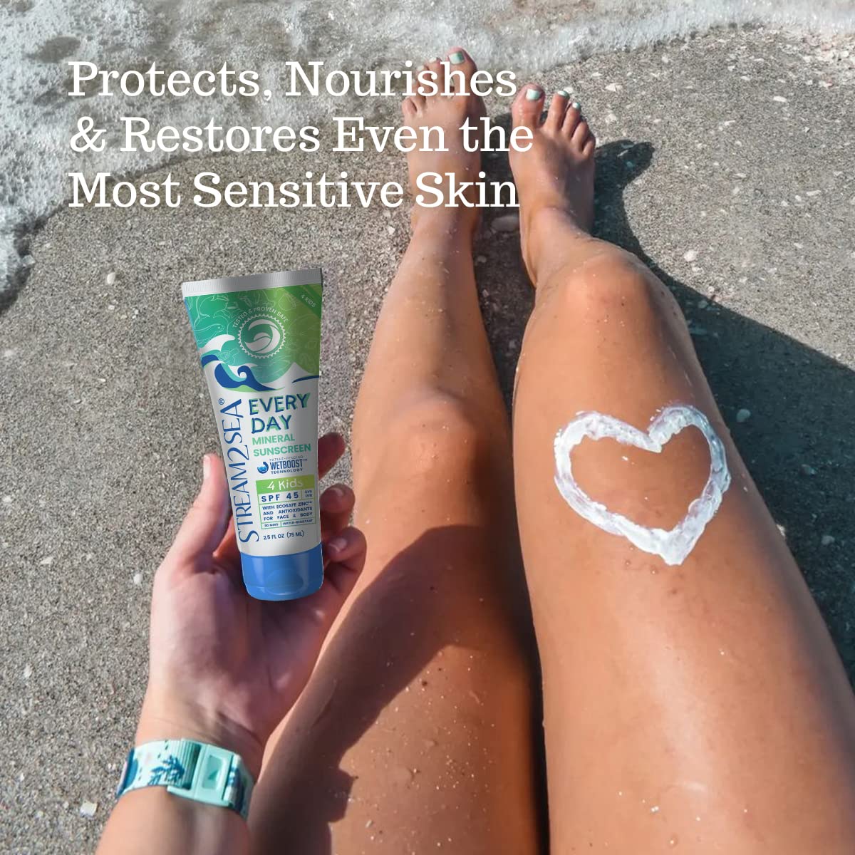 SPF 45 Every Day Kids Mineral Sunscreen | 2.5 Fl Oz Biodegradable, Paraben Free & Reef Safe Sunscreen for Face & Body for Kids | Non-Greasy, Lightweight & Sheer Mineral Protection Against UVA & UVB