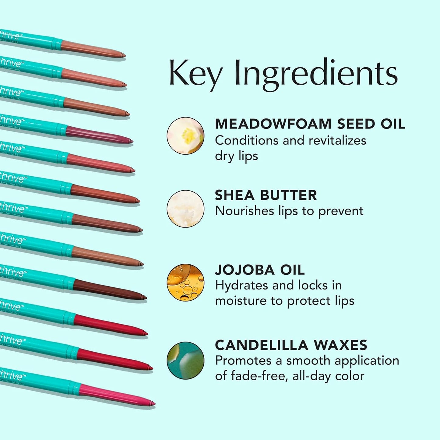 Thrive Causemetics Lip Filler Long-Wearing + Plumping Lip Liner, Shea Butter Hydrating Lip Plumper Retractable Lip Liner Pencil, Built In Sharpener, Vegan & Cruelty Free, Ghizlan (Plum Mauve)