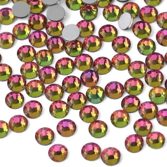 beadsland Flat Back Crystal Rhinestones Round Gems, Rainbow (4.6-4.8mm) SS20/1440pcs