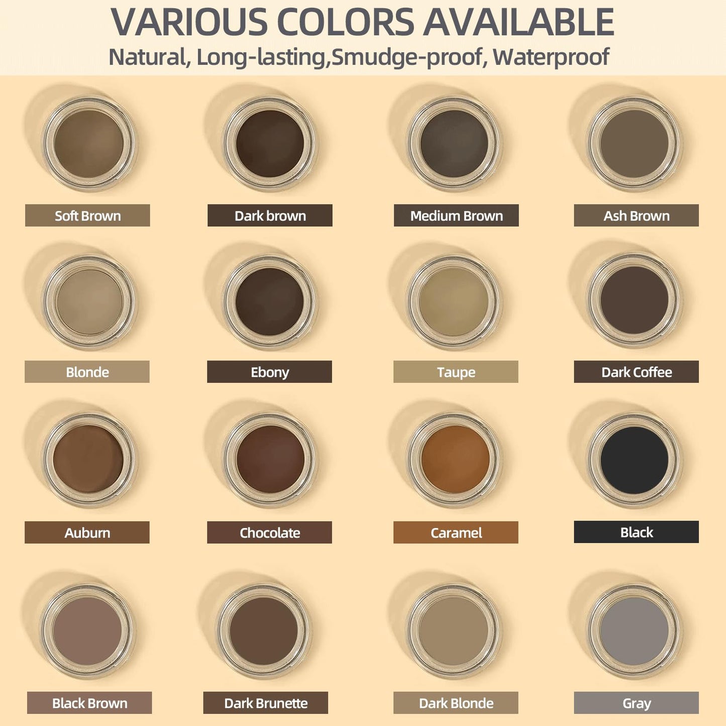 Eyebrow Pomade - Waterproof Brow Pomade for Long-lasting Results,Smudge Proof and Sweat Resistant Formula,Natural Eyebrow Makeup for All Skin Types and Tones - Dark Blonde