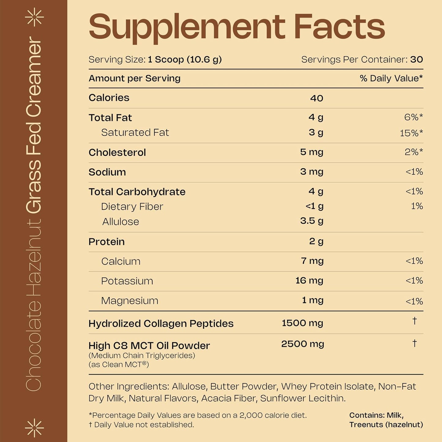 LevelUp Creamer, with Energizing MCT Oil and Collagen Peptides, Keto Coffee Creamer, Supports Natural Energy & Ketone Production - Chocolate Hazelnut