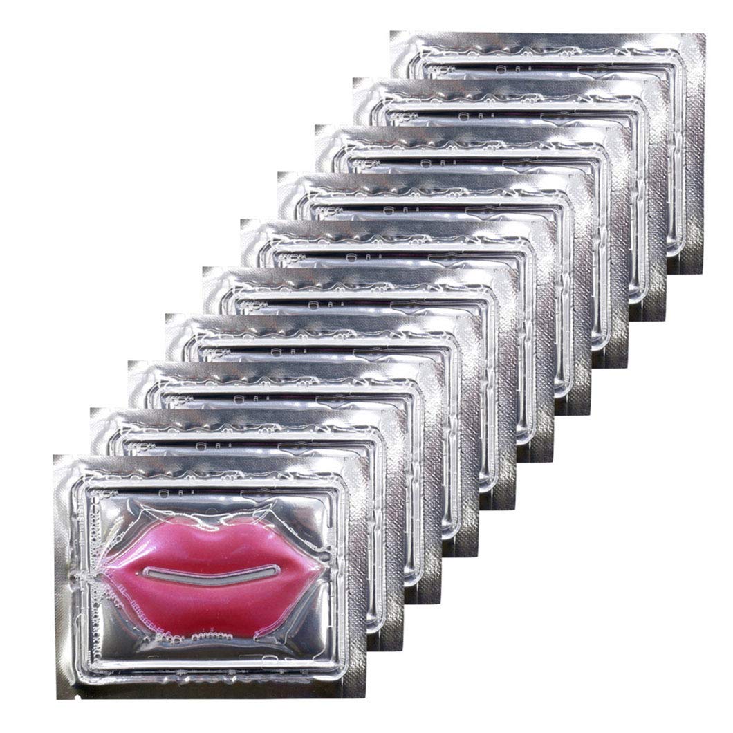 30PCS Collagen Lip Mask,Crystal Moisturizing Lip Mask Sheet Lip Patches for Dry Lips & Anti-Chapped, Lip Care Pads, Plumping Your Lip, Rose Pink