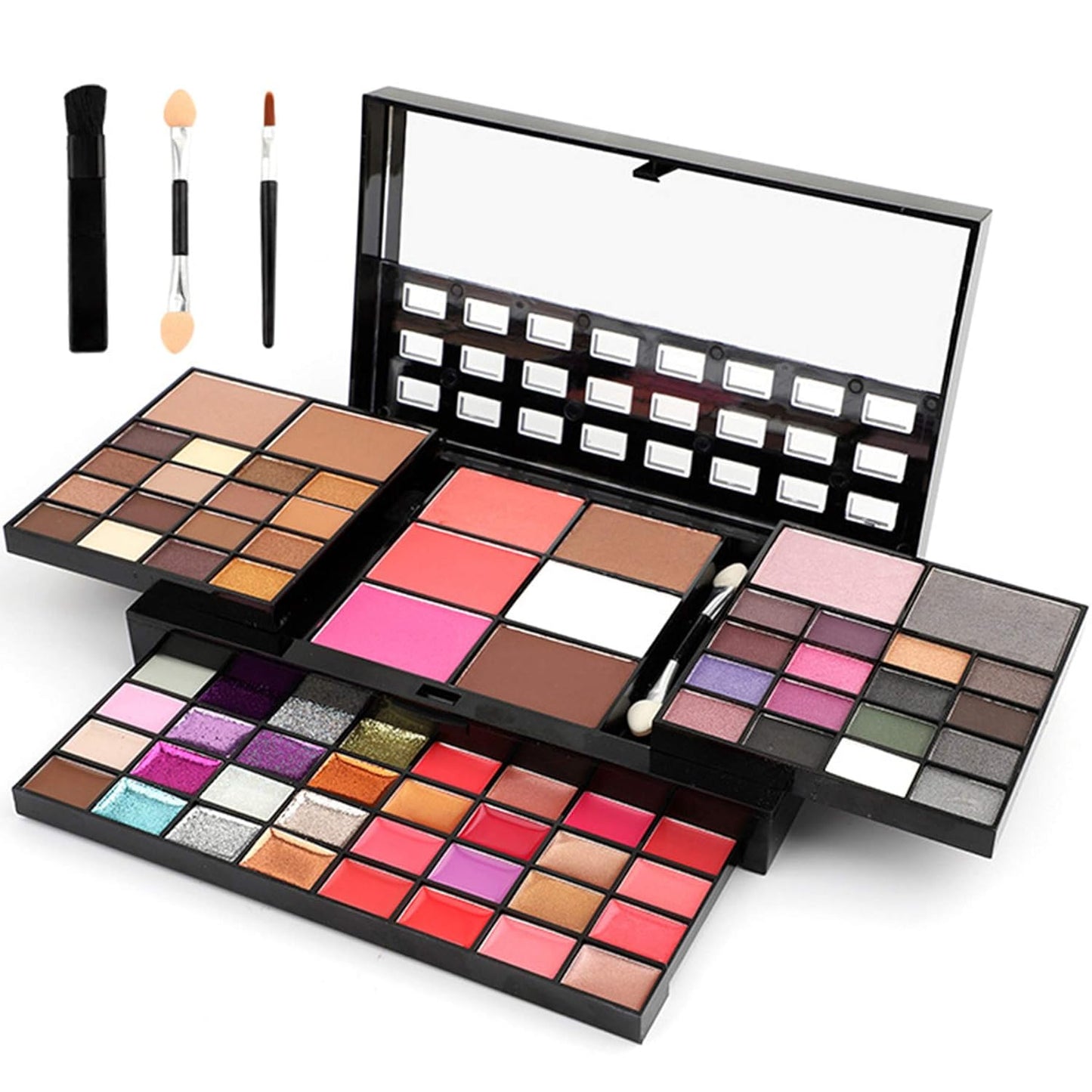 Professional Makeup Palette Set, 36 Colors Eyeshadow + 28 Lip Glosses + 4 Concealer Powder + 3 Blushers + 2 Contouring + 1 Highlight + 3 Brushes + Mirror, Make Up Palette Set
