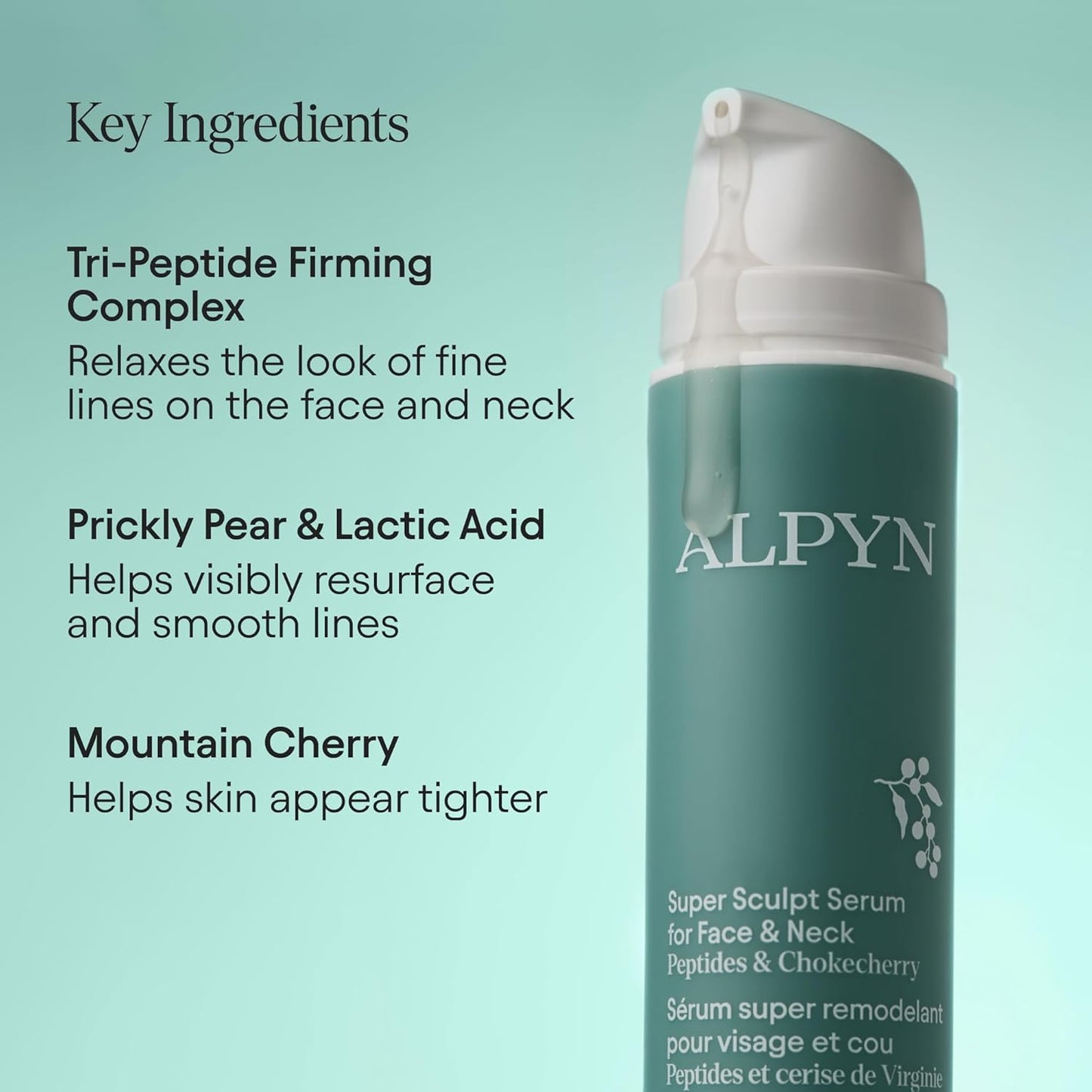 ALPYN Super Sculpt Serum, Face & Neck with Tri-Peptide Firming Complex, 1.7 oz