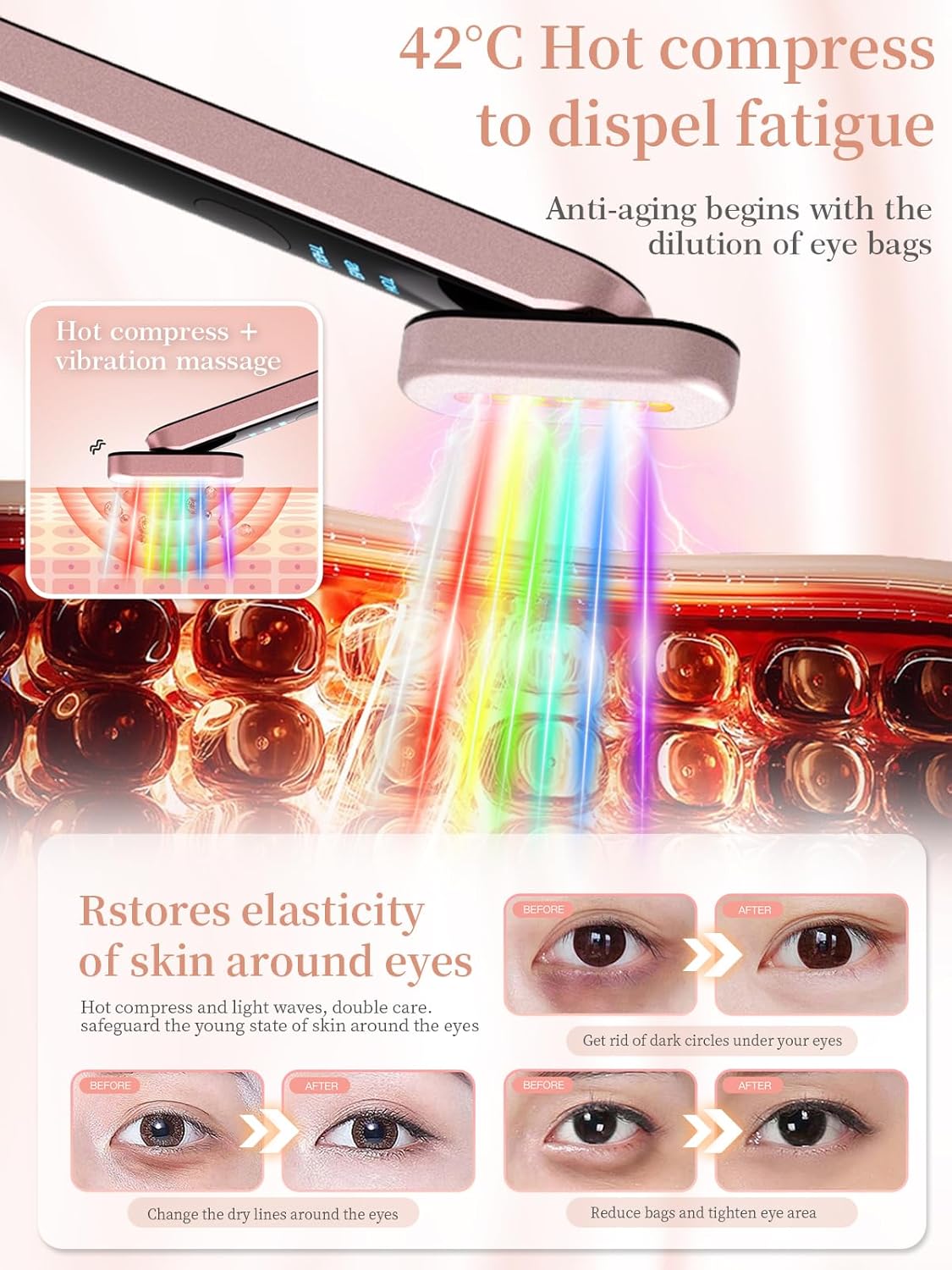 Acne Light Therapy Wand Red Light Therapy for Face Microcurrent Facial Device, True Beauty Glow Facial Massager Lymphatic Drainage Massager Face