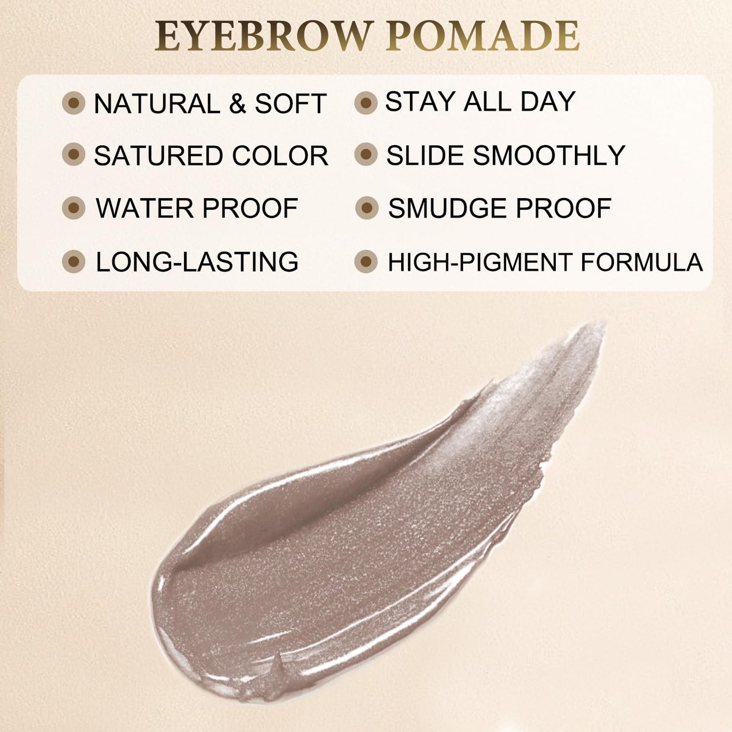 Eyebrow Pomade - Waterproof Brow Pomade for Long-lasting Results,Smudge Proof and Sweat Resistant Formula,Natural Eyebrow Makeup for All Skin Types and Tones - Ash Blonde