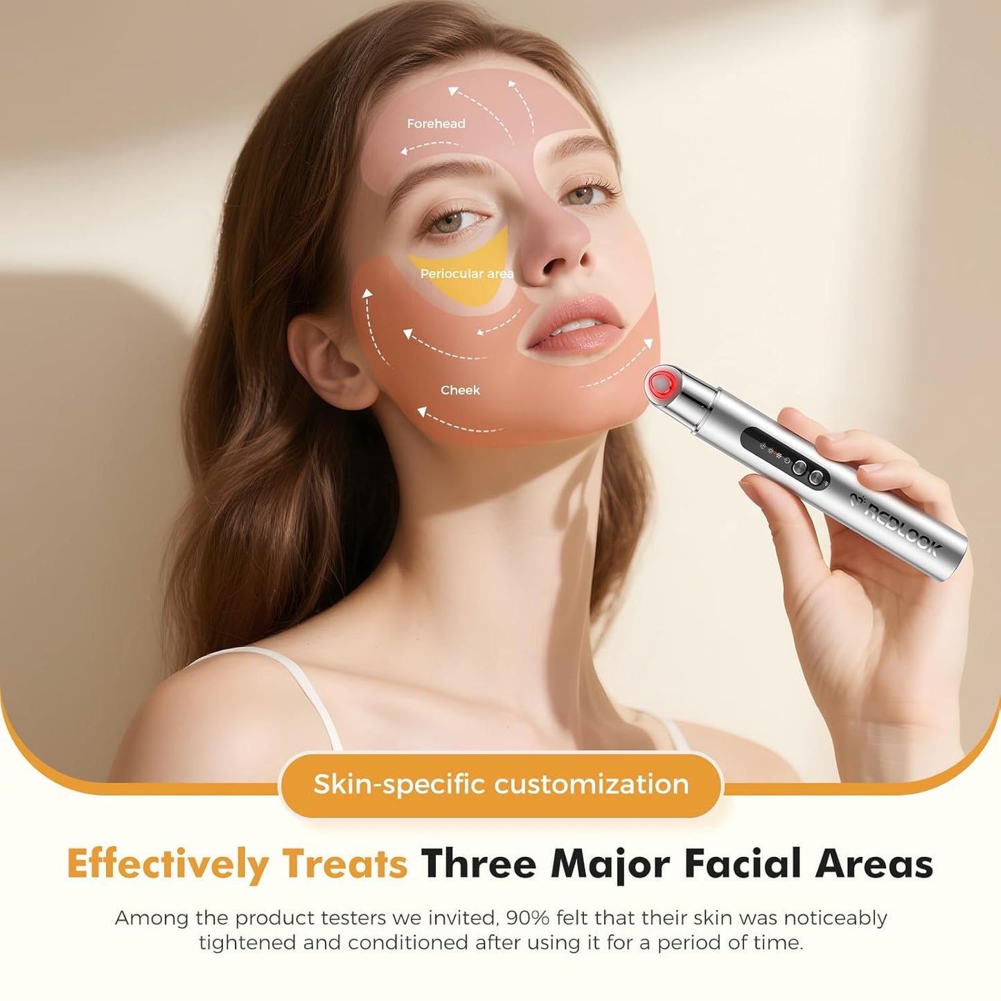 REDLOOK Depuffing Wand - Multi-Mode Cold & Heat Eye with Massager,At Home Face Roller Tool, Beauty Wand for Puffiness Reduction, Dark Circles, and Let The Skin Be Full of Radiance - Silver