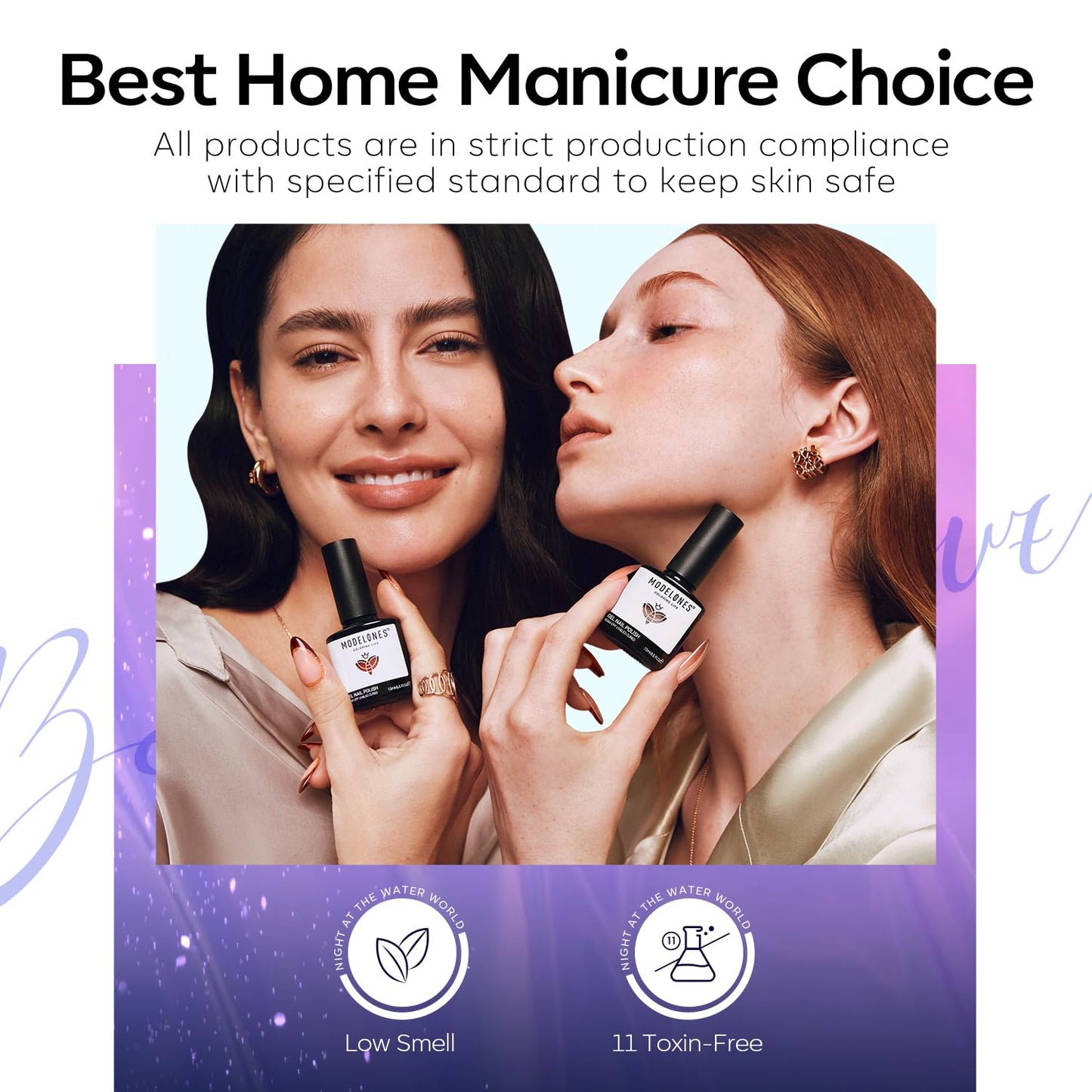 modelones Gel Nail Polish Set, 6 Colors Fall Winter Purple-Red/Black/Blue Sparkle Chameleon Glitter Gel Polish Purple-Black Color Changing 9D Cat Eye Nail Polish With Magnet LED Nail Art DIY Gift