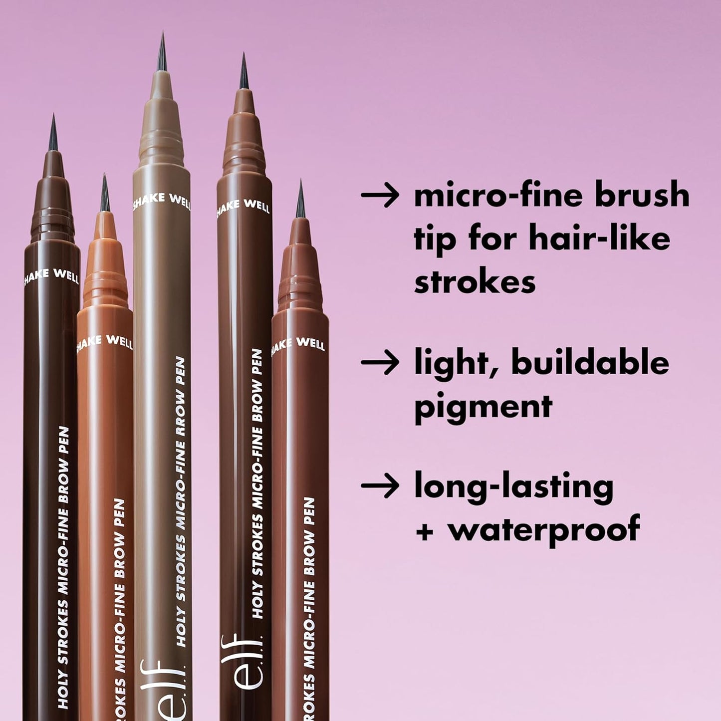 e.l.f. Holy Strokes Micro-Fine Brow Pen, Liquid Waterproof Eyebrow Makeup For Detailing & Adding Dimension, Vegan & Cruelty-Free, Auburn
