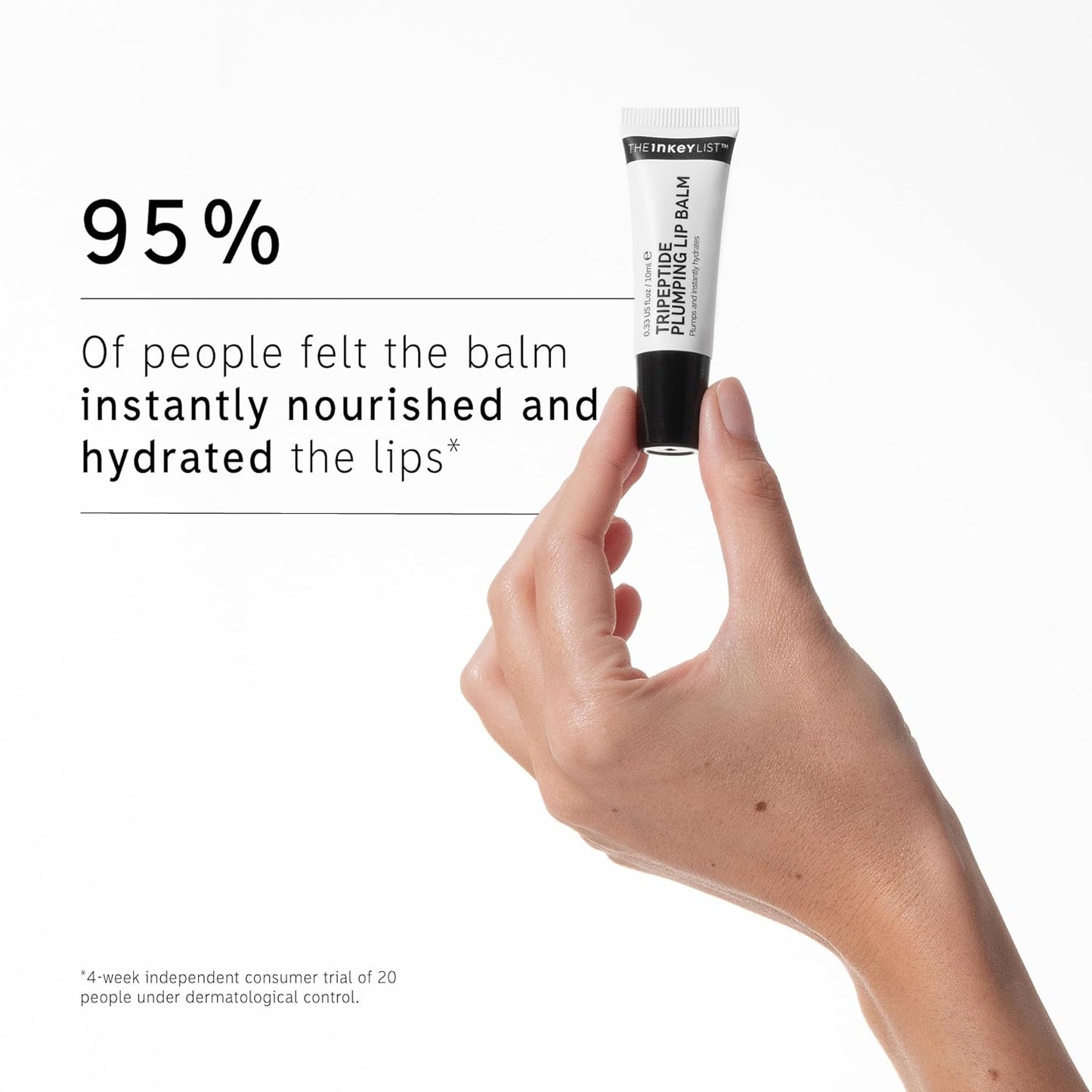 The INKEY List Tripeptide Plumping Lip Balm 10ml, Clinically Proven Plumping Tinted Lip Care, Hydrates Dry Cracked Lips, Vegan & Cruelty Free, Pink Tint