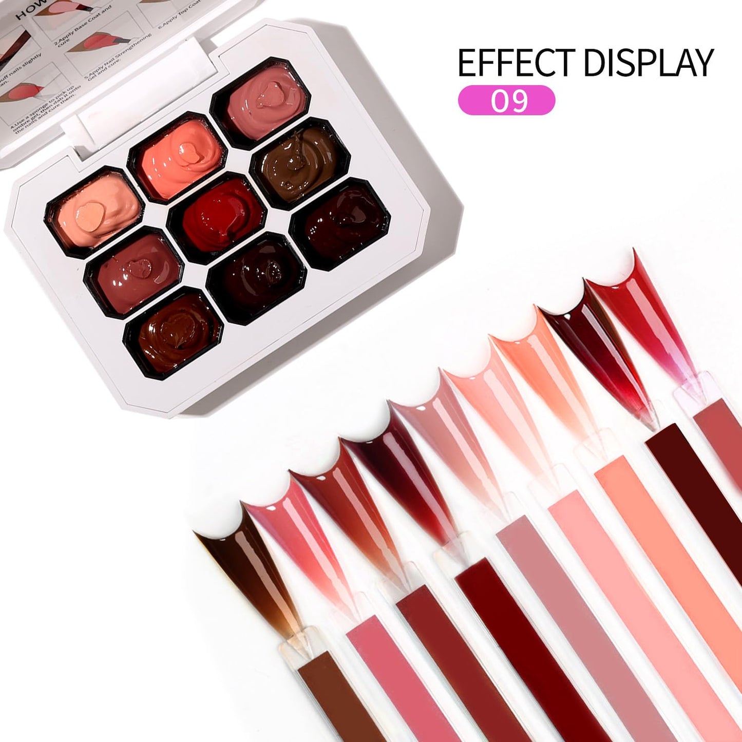 Ombre Gel Nail Polish with Metal Grabber,100pcs Nail Sponges for Nail Gradient painting gel ombre & pat paint for nails Multistyle French Manicure Nail Art