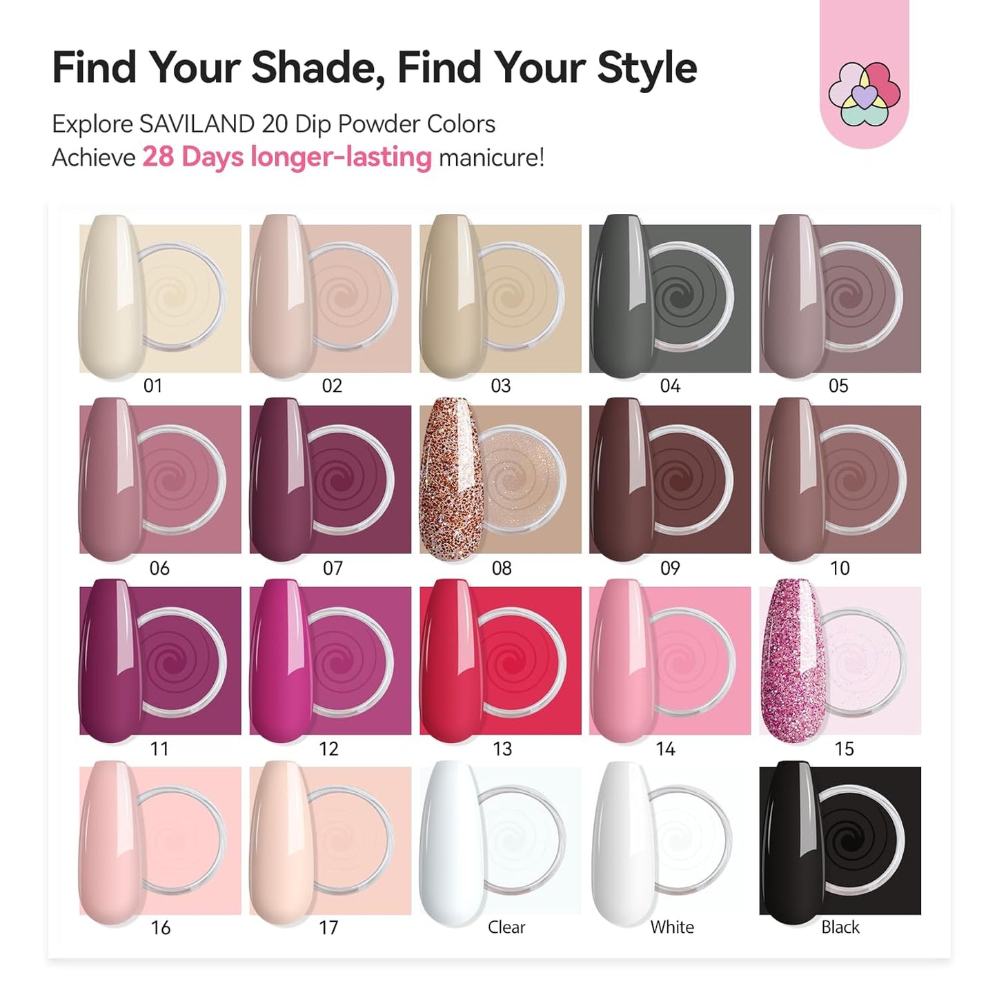 SAVILAND Advanced Dip Powder Nail Kit with Drill: 20 All Season Color Pink Nude Grey Dip Nails Powder Starter Kit with Essentials Liquid Set Dip Base Top Activator Brush Saver French Nail Art Women