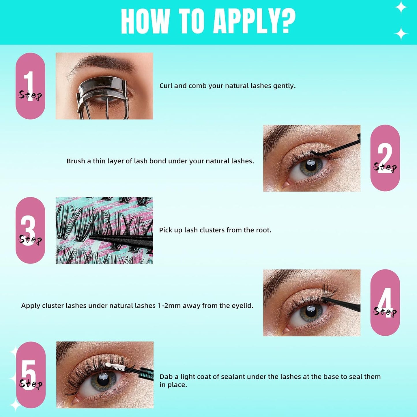 Lash Clusters Wispy 280PCS Eyelash Extension 30D 40D Cluster Lashes Individual Lashes DIY Lash Extension Natural Look Cluster Eyelash Extensions Soft False Eyelashes at Home for Beginners(14mm)