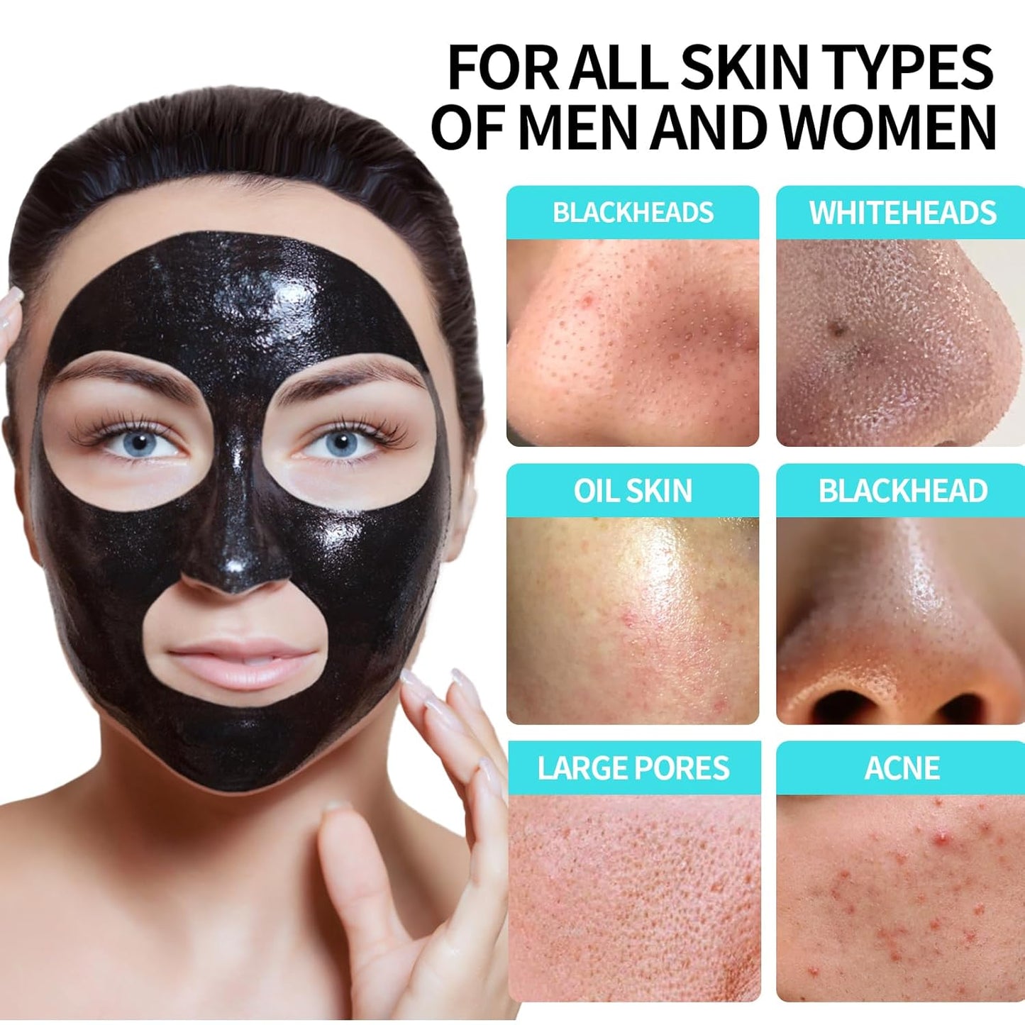 Blackhead Remover Mask - Deep Cleansing Charcoal Peel-Off Mask for Women & Men, Suitable for Oily Skin and All Skin Types, 120g