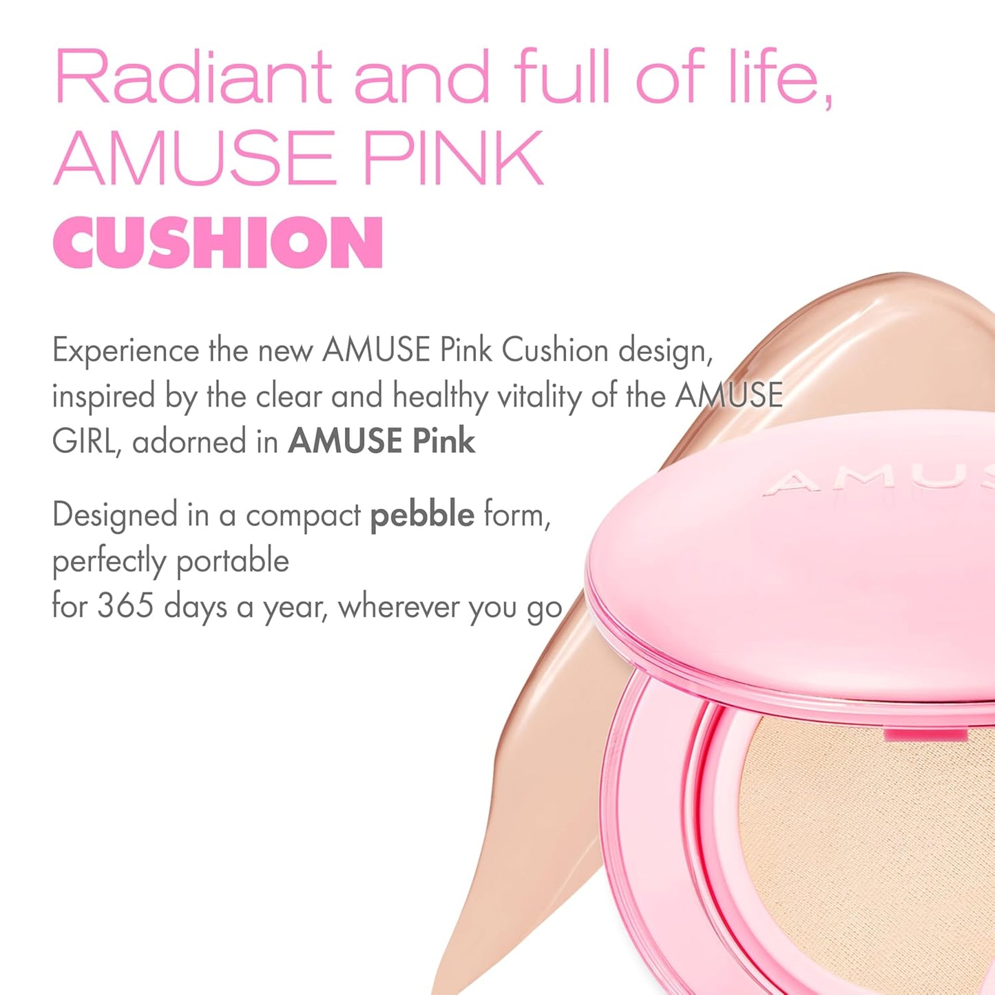 Amuse SEOUL DEW POWER VEGAN CUSHION [REFILL] | Dewy, glow, long-lasting, clean beauty, lightweight, natural look, foundation for sensitive skin, hydrating cushion ([REFILL] 01 PURE)
