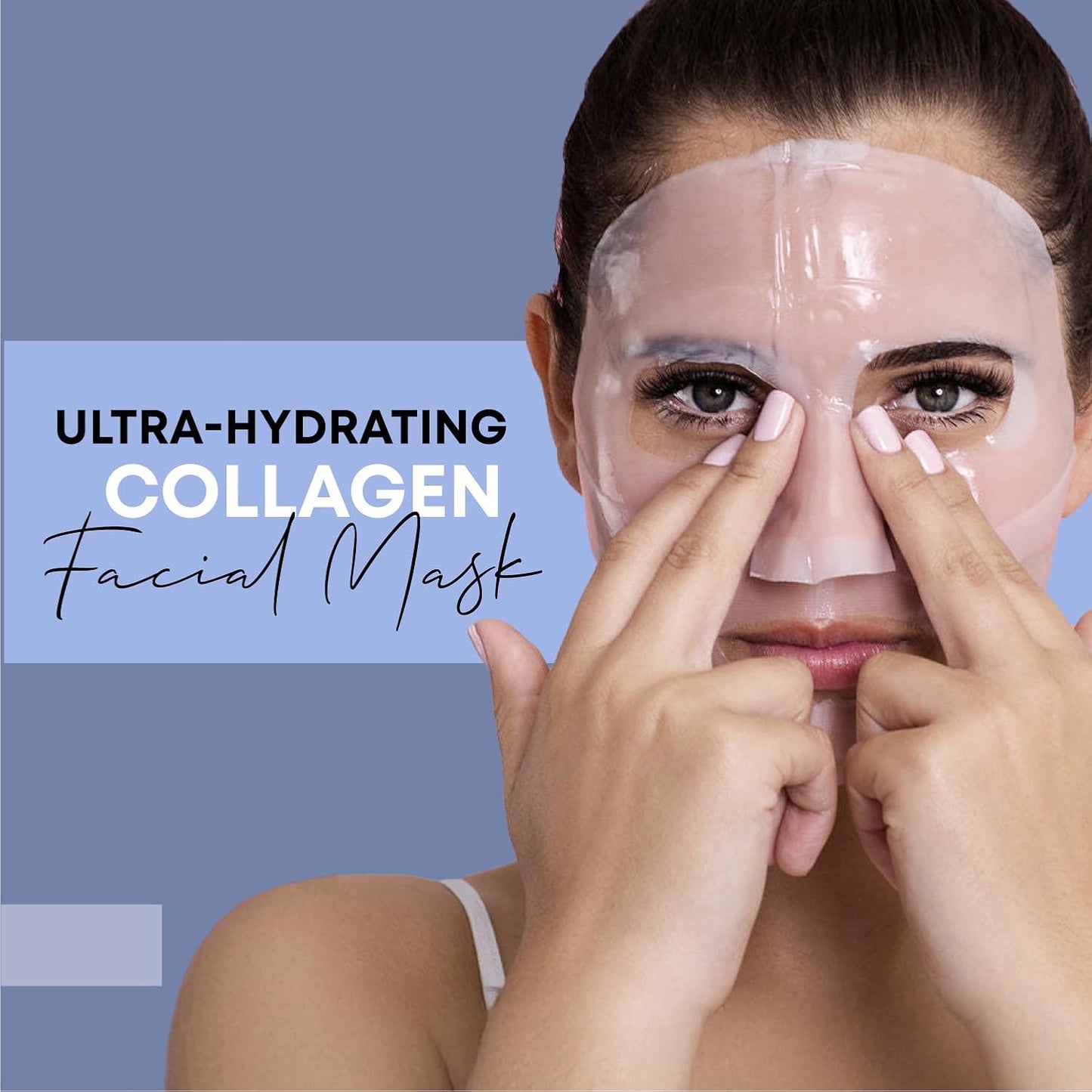 Collagen Face Mask | Hydrating Beauty Skincare Face Mask for Glass Skin, Revitalizing Overnight Collagen Facial Mask for Wrinkles, Selfcare Sheet, Moisturizing Facial Skin Care Product for Women & Men