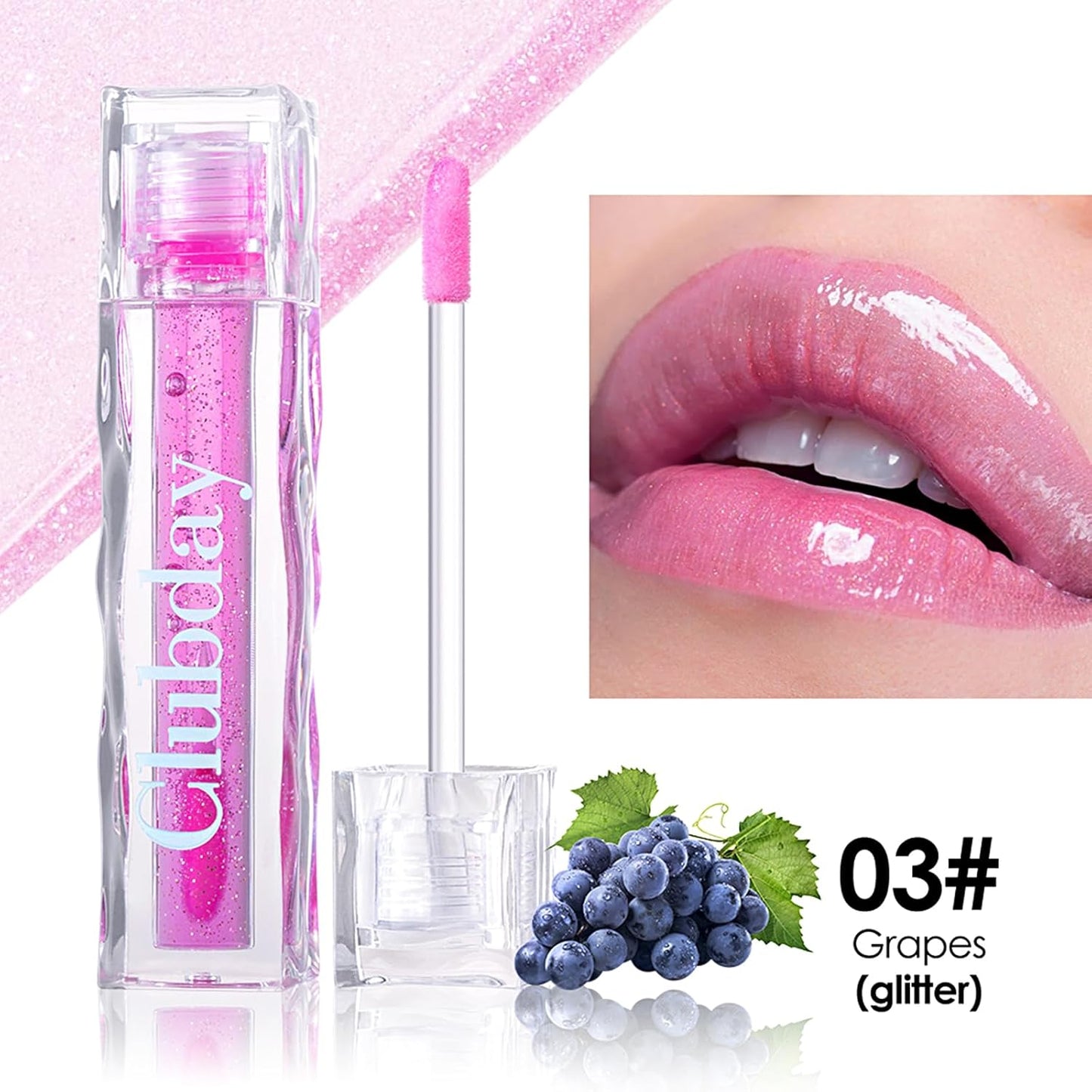 Color Changing Lip Oil, Magic Warm Change Moisturizing Lip Balm, Fruit Flavoured No-Sticky Plumping Lip Oil Long Lasting Hydrating High Shine Lip Care 0.16oz/4.5ml (2Pcs Set)-03
