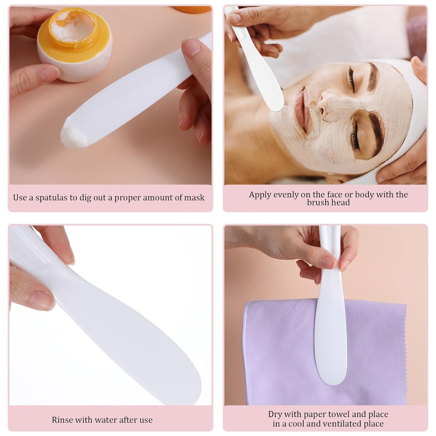 Silicone Face Mask Applicator Tool, 5Pcs Reusable Makeup Spatula,Mask Spatula, Small Plastic Skin Care Spatulas Cream & Lotion Spatulas Tools for DIY Skincare