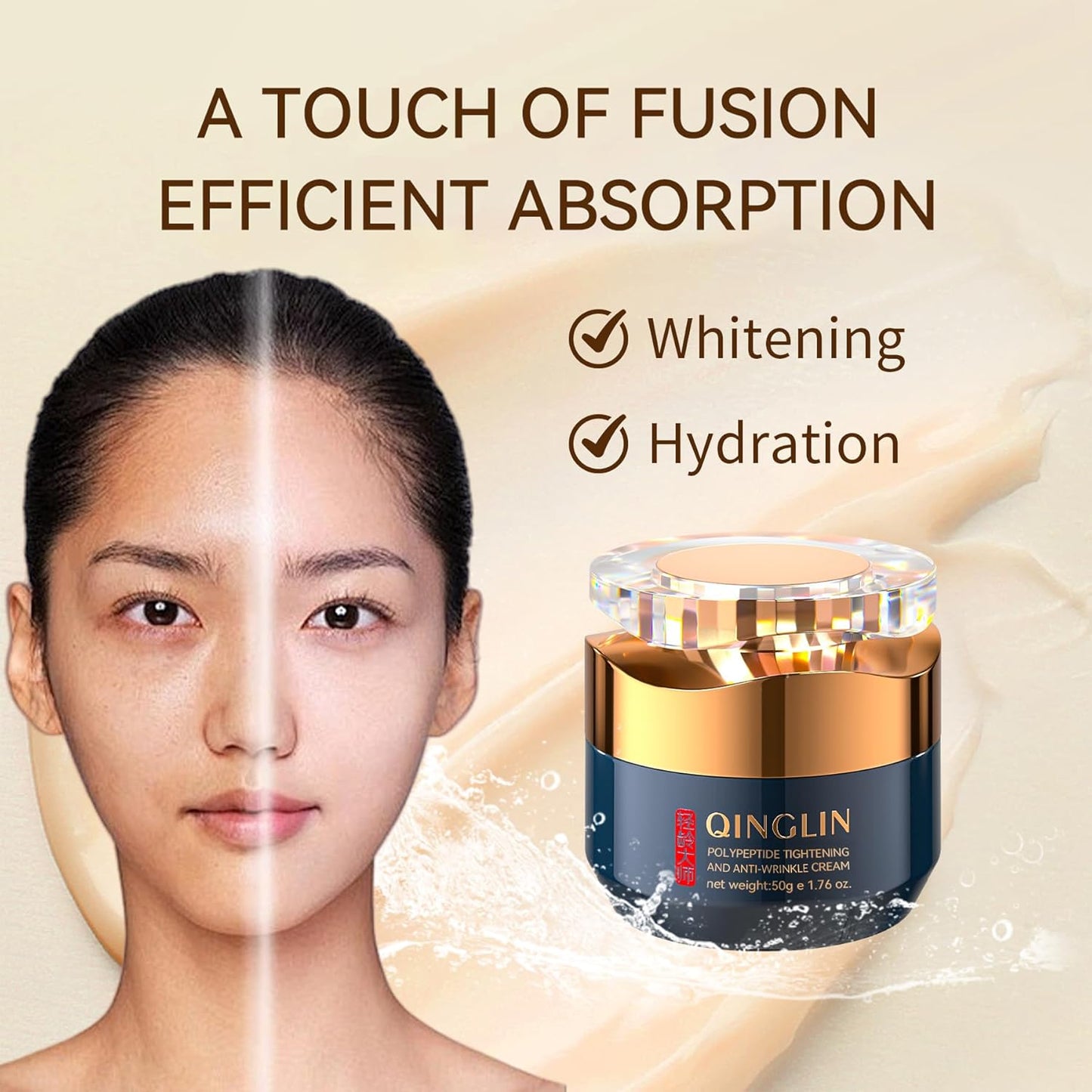 QINGLIN Polypeptide Tightening Anti-Wrinkle Cream, Firming and Smoothing Face Moisturizer， Lift & Hydrate Full Face for Youthful Skin