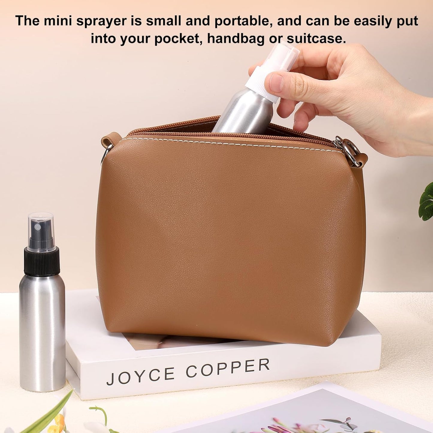 HARFINGTON 3pcs Aluminum Fine Mist Spray Bottles 500ml/16oz Metal Small Liquid Alcohol Refillable Travel Container with White Plastic Nozzle Cap for Perfume Skincare Cosmetic Storage Bottle