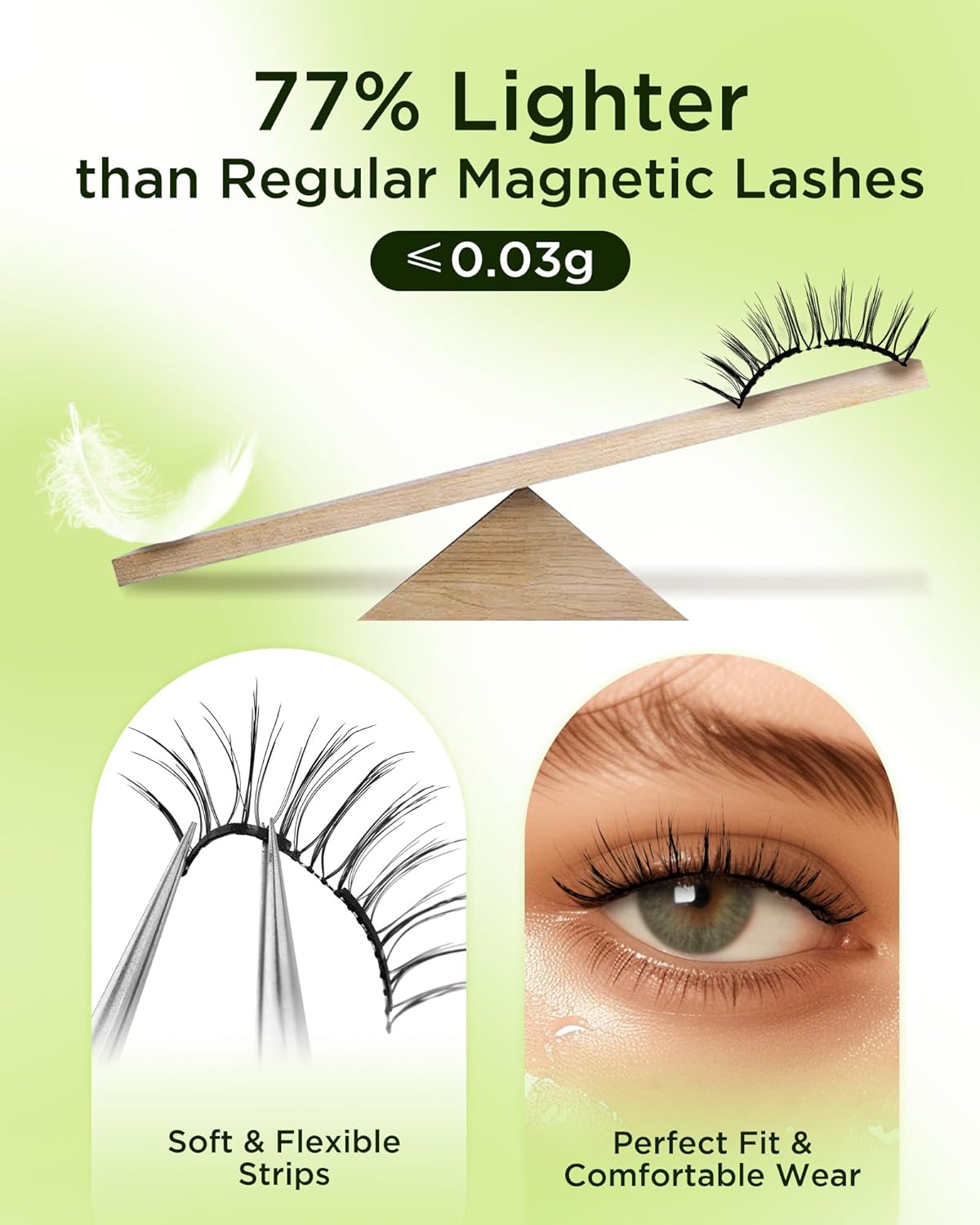 BEYELIAN Magnetic Eyelashes with Applicator Kit, Upgrade Soft Magnetic Lashes Reusable False Lashes Natural Look, No Glue Needed for Eye MAC-13 (Lightweight & Comfortable)