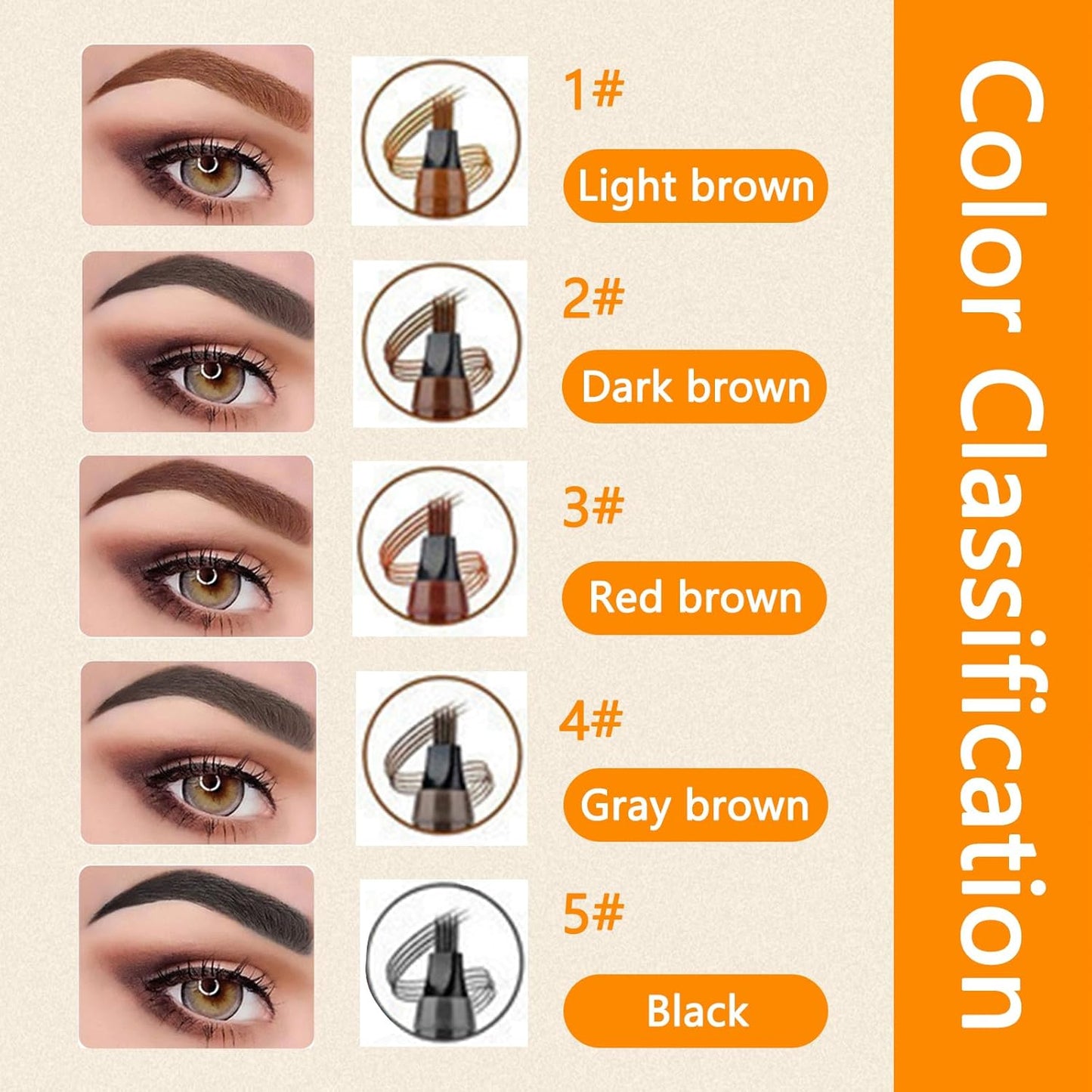 2025 Upgraded Magic Eyebrow Pencil for Women, Long-Lasting Ultra-Fine Tip Waterproof Eye Brow Pencils with 4 Fork, Smudge-Proof Natural Brow Makeup for Women - Black