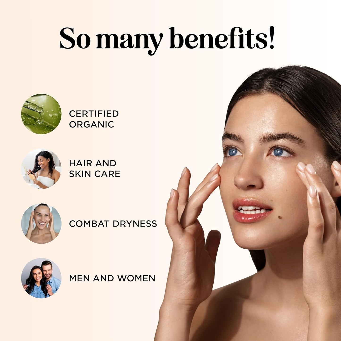 Certified Organic Argan Oil for Hair Skin & Nails - 100% Pure Moroccan Argan Oil Organic Cold Pressed and Unrefined - Fast Absorbing Hair Body and Face Moisturizer plus Beauty DIYs (4 Fl Oz)