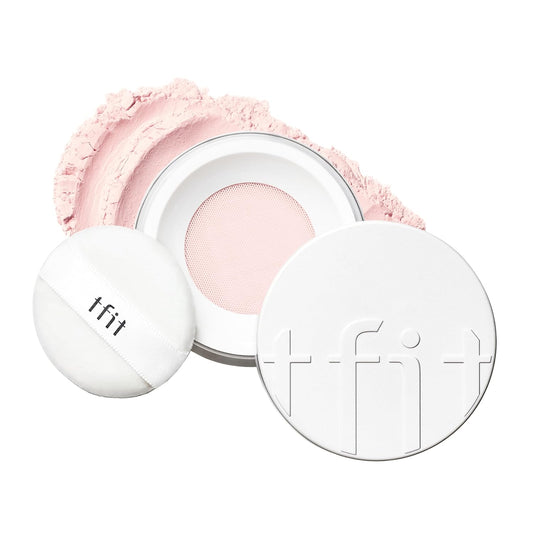 TFIT Translucent Set Finishing Powder - Sebum Control Face Loose Powder, Matte & Silky Finish, Lightweight, Long-lasting, Korean Makeup Setting Powder, 0.24 Oz. (05 Baby pink, 0.24 Oz.)