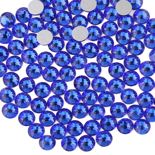 Beadsland 1440 Piece Flat Back Crystal Rhinestones Round Gems, Sapphire(SS10(2.7-2.8mm))