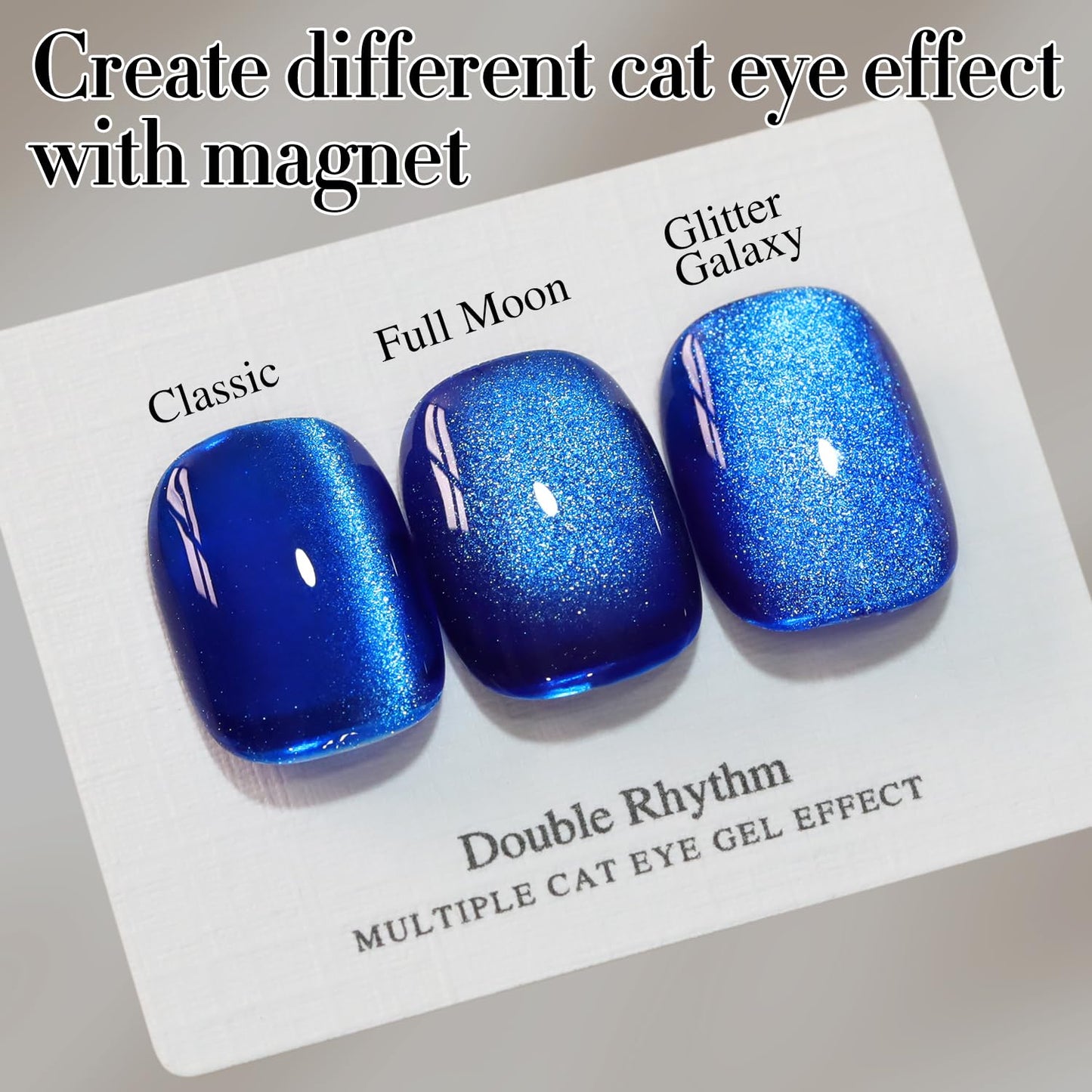 Double Rhythm 0.5 OZ Cat Eye Gel Polish with Magnet 15ML Holographic Glitter Shimmer Translucent Jelly Color Magnetic Nail Polish Salon DIY at Home (MC1078)