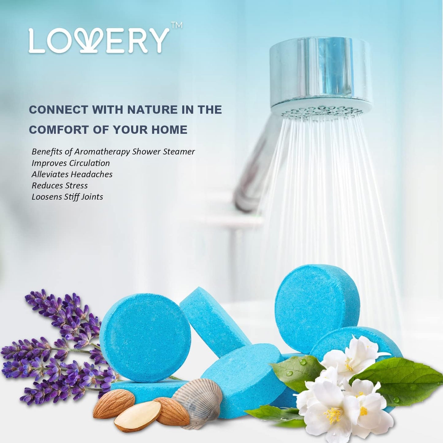 Shower Steamers Aromatherapy, 8 Essential Oil Bath Bombs for Your Shower, Natural Shower Tablets in Ocean Bliss, Honey Almond, Lavender & White Rose Jasmin, Birthday, Unique Gifts for Women