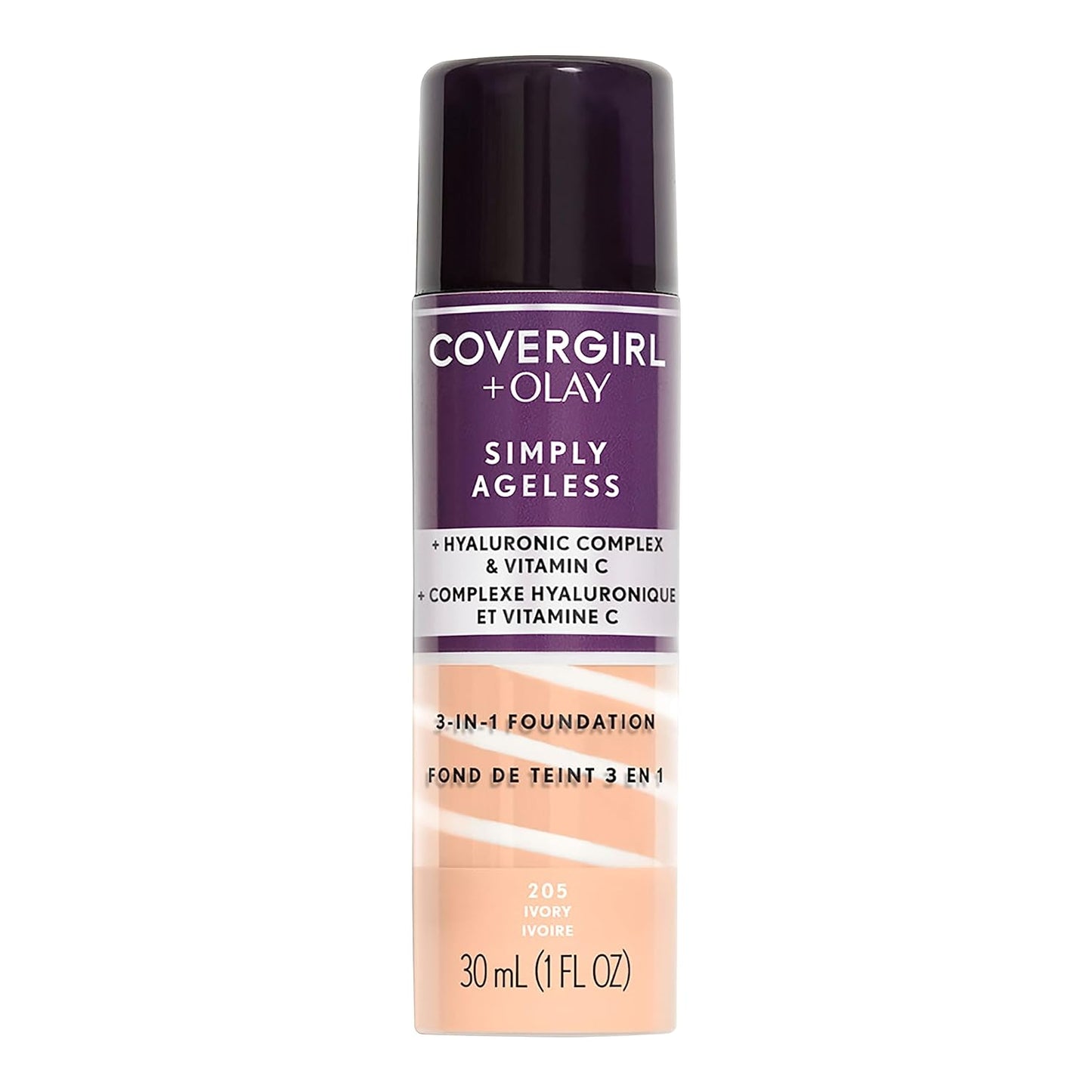 COVERGIRL+Olay Simply Ageless 3-in-1 Liquid Foundation Ivory, 1 Ounce (packaging may vary)